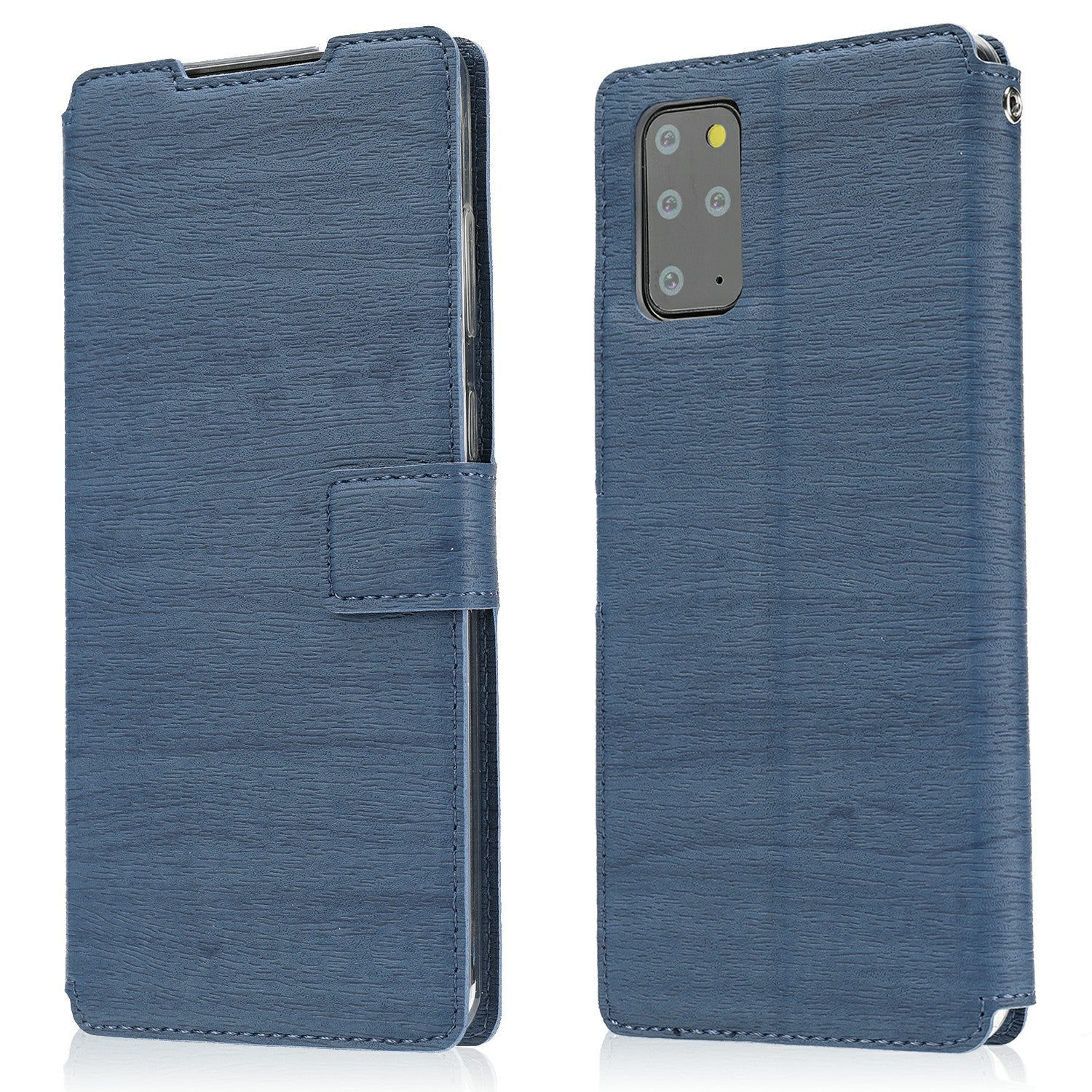 Textured Ultra-thin Leather Wallet Stand Case Cover for Samsung Galaxy S20 4G/S20 5G - Blue