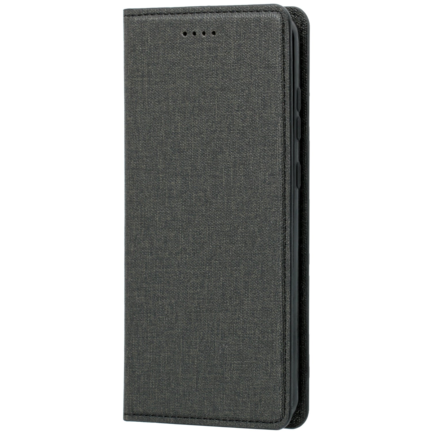 Auto-absorbed Cloth Texture Leather Stand Case with Card Slots for Samsung Galaxy S20 Ultra - Black