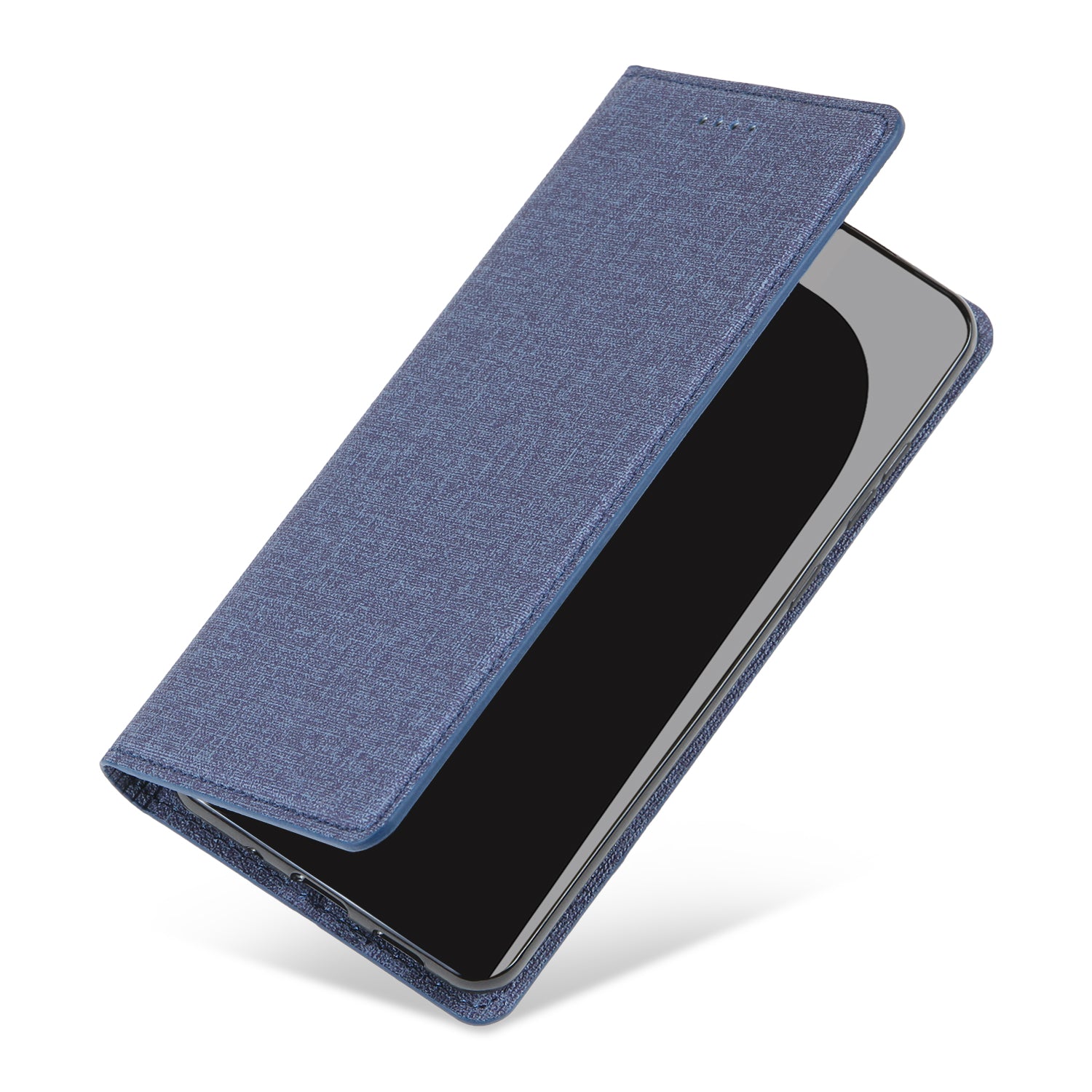 Auto-absorbed Cloth Texture Leather Stand Case with Card Slots for Samsung Galaxy S20 Ultra - Blue