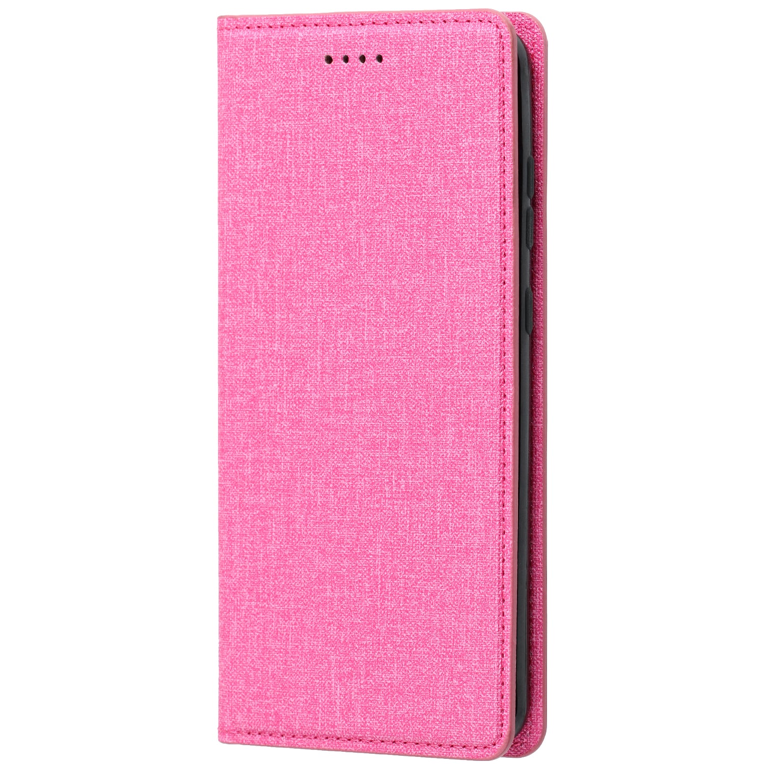 Auto-absorbed Cloth Texture Leather Card Holder Case for Samsung Galaxy S20 Plus - Rose