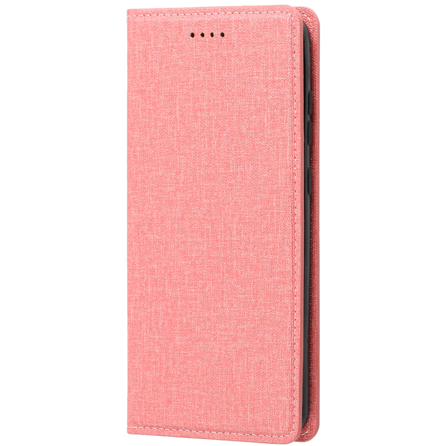 Auto-absorbed Cloth Texture Leather Card Holder Case for Samsung Galaxy S20 Plus - Pink