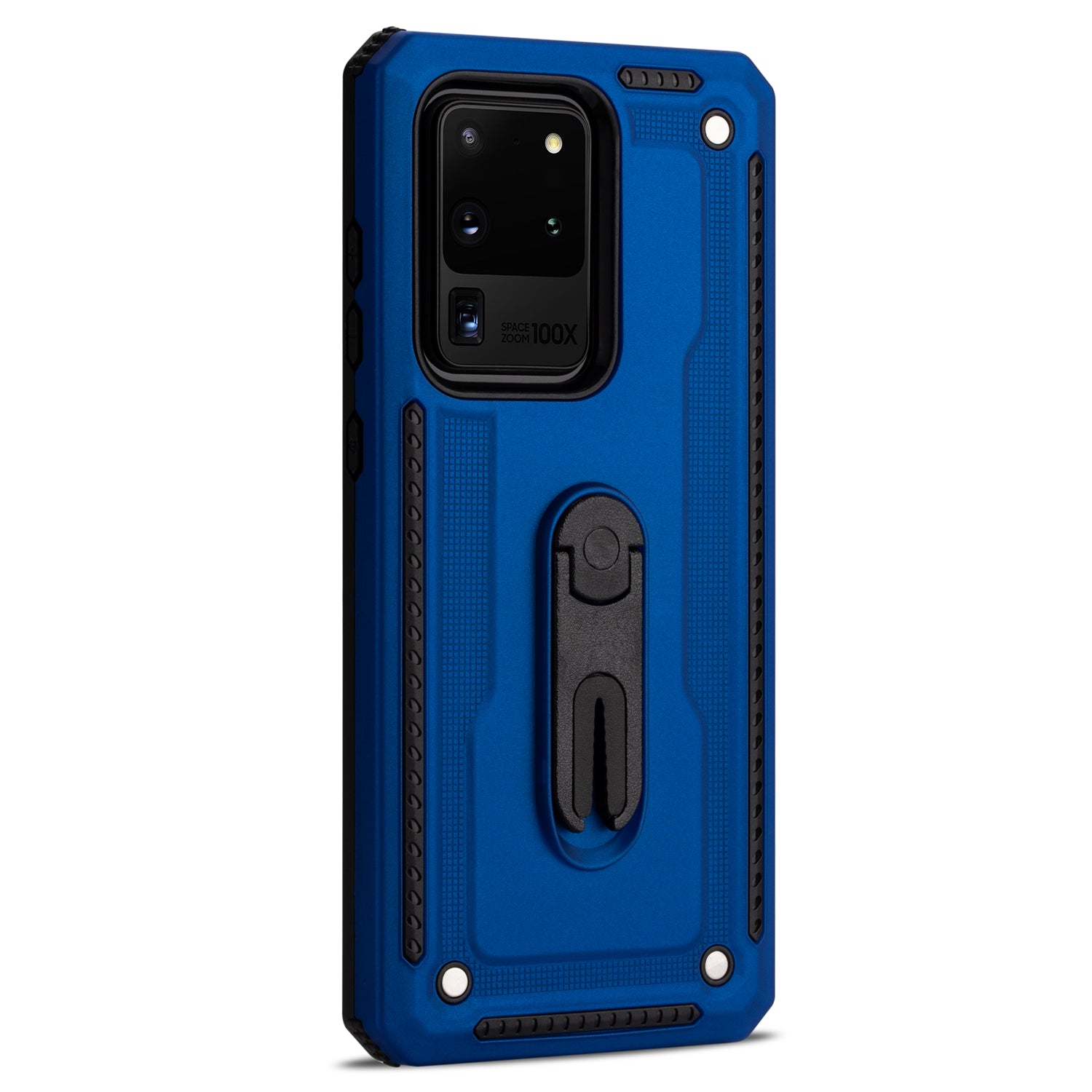 PC + TPU Hybrid Case with Air Outlet Clip Kickstand for Samsung Galaxy S20 Ultra - Blue