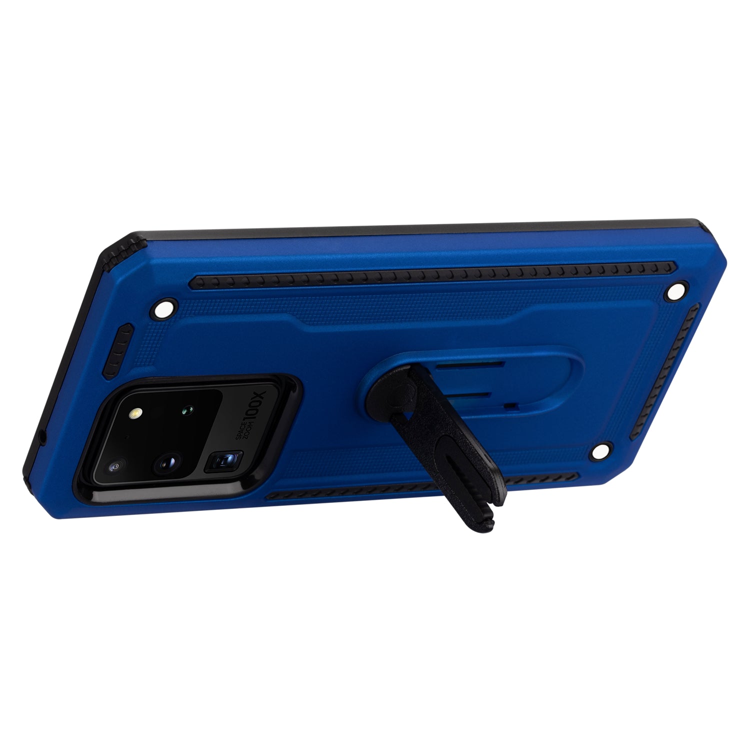 PC + TPU Hybrid Case with Air Outlet Clip Kickstand for Samsung Galaxy S20 Ultra - Blue