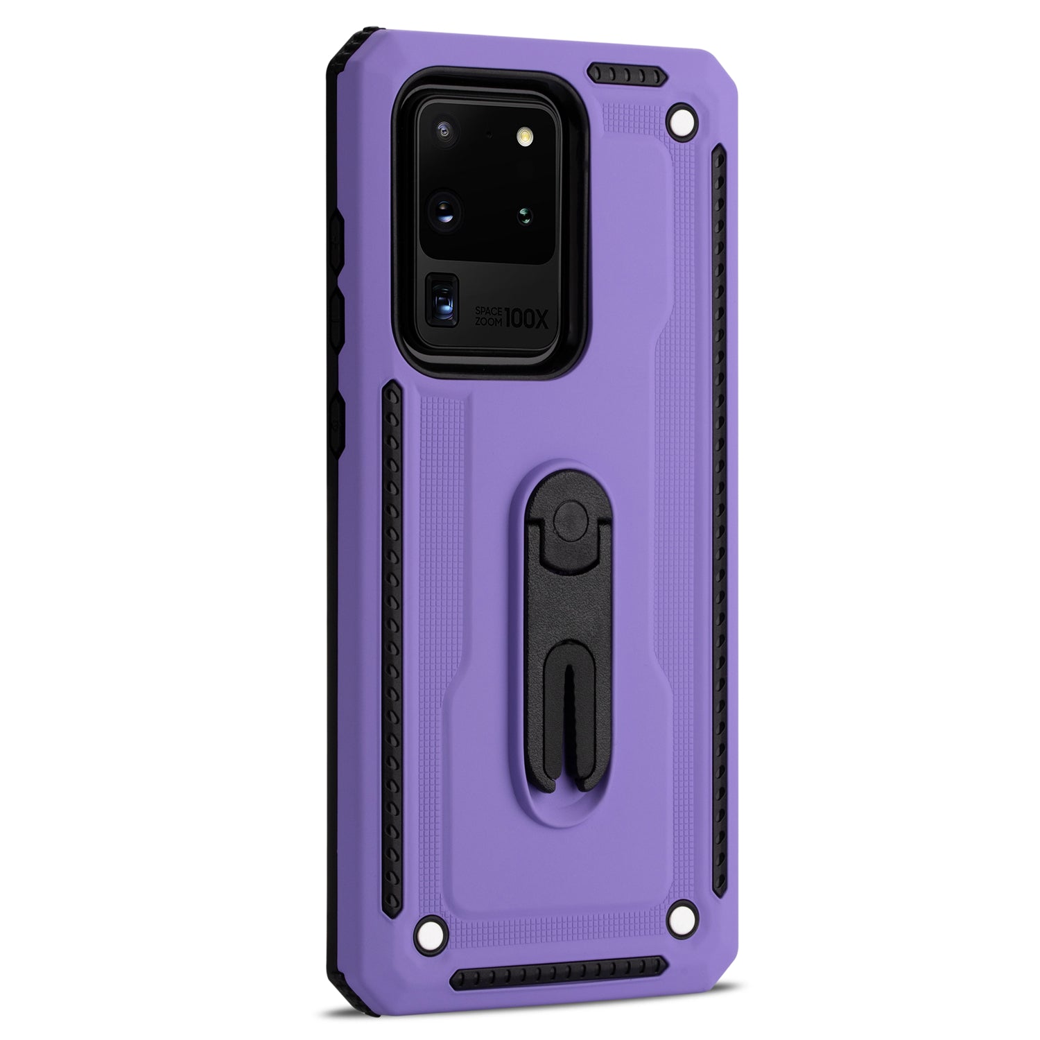 PC + TPU Hybrid Case with Air Outlet Clip Kickstand for Samsung Galaxy S20 Ultra - Purple