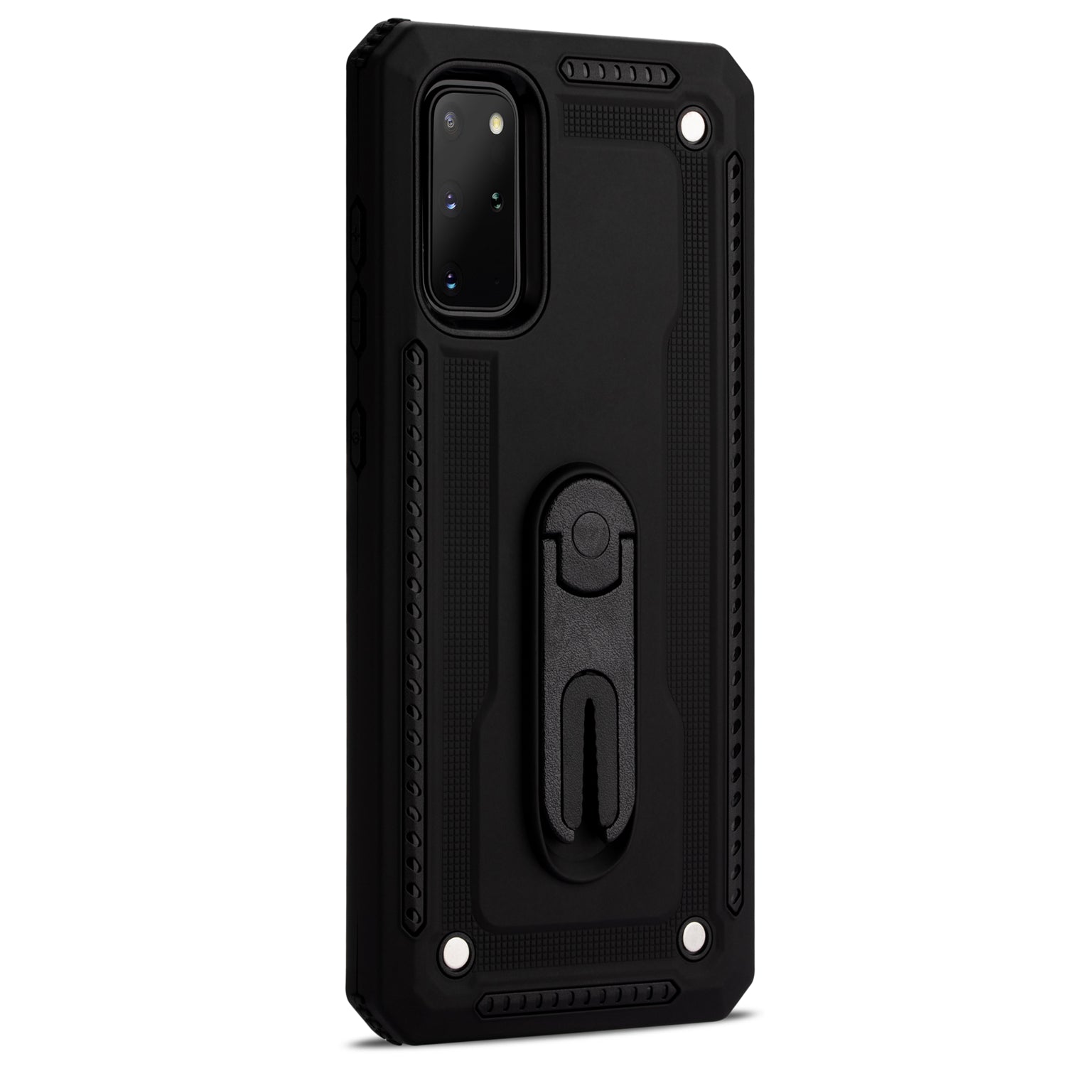 Air Outlet Clip Kickstand PC + TPU Hybrid Case for Samsung Galaxy S20 Plus / S20 Plus 5G - Black