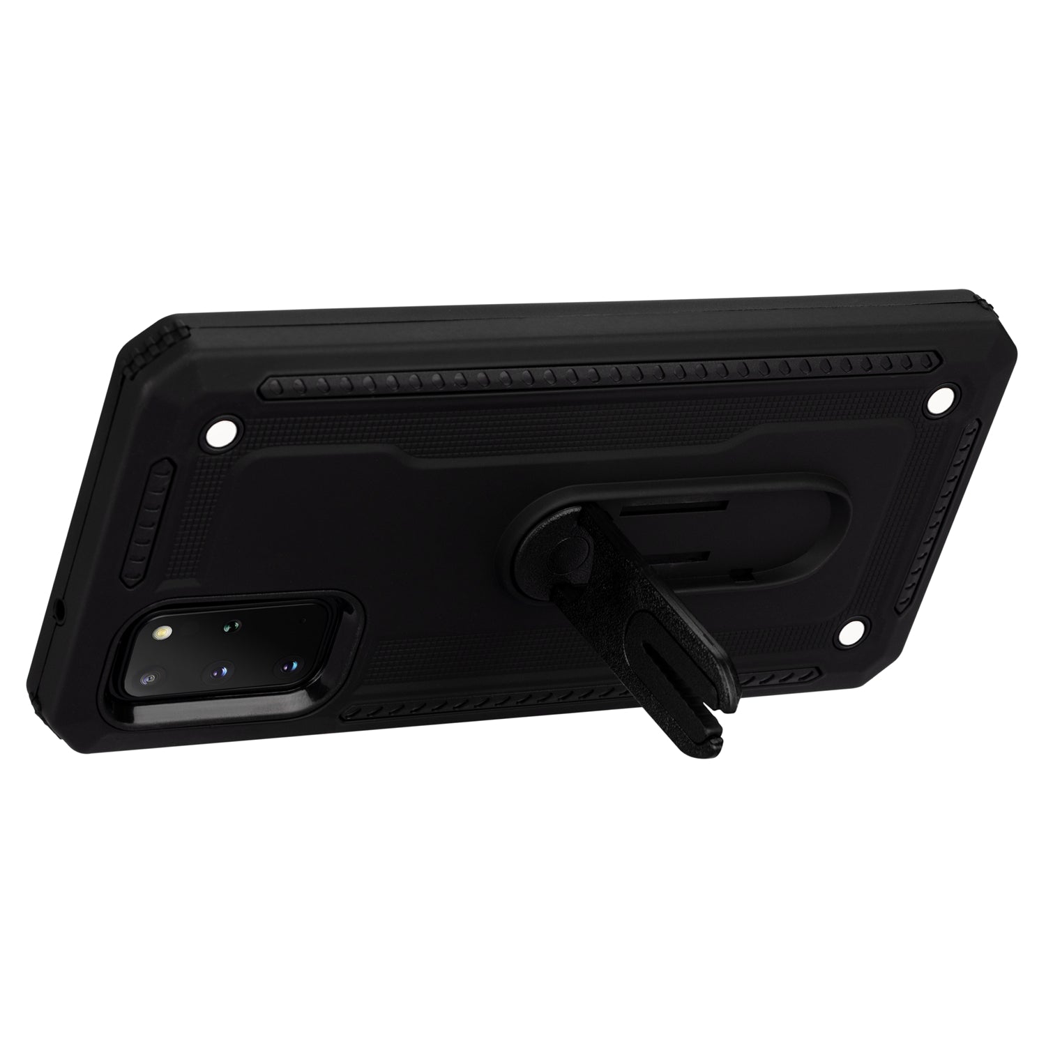 Air Outlet Clip Kickstand PC + TPU Hybrid Case for Samsung Galaxy S20 Plus / S20 Plus 5G - Black