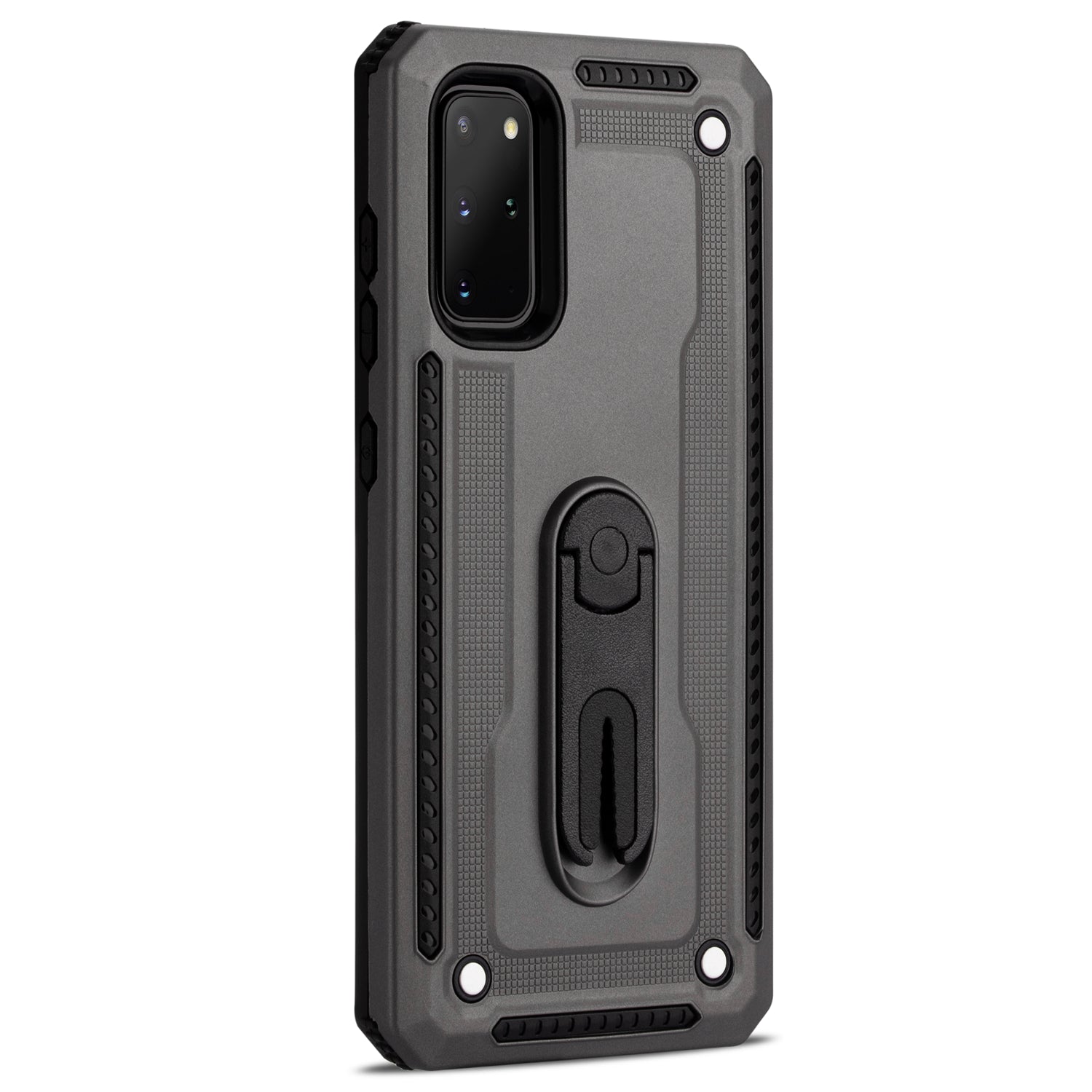 Air Outlet Clip Kickstand PC + TPU Hybrid Case for Samsung Galaxy S20 Plus / S20 Plus 5G - Grey