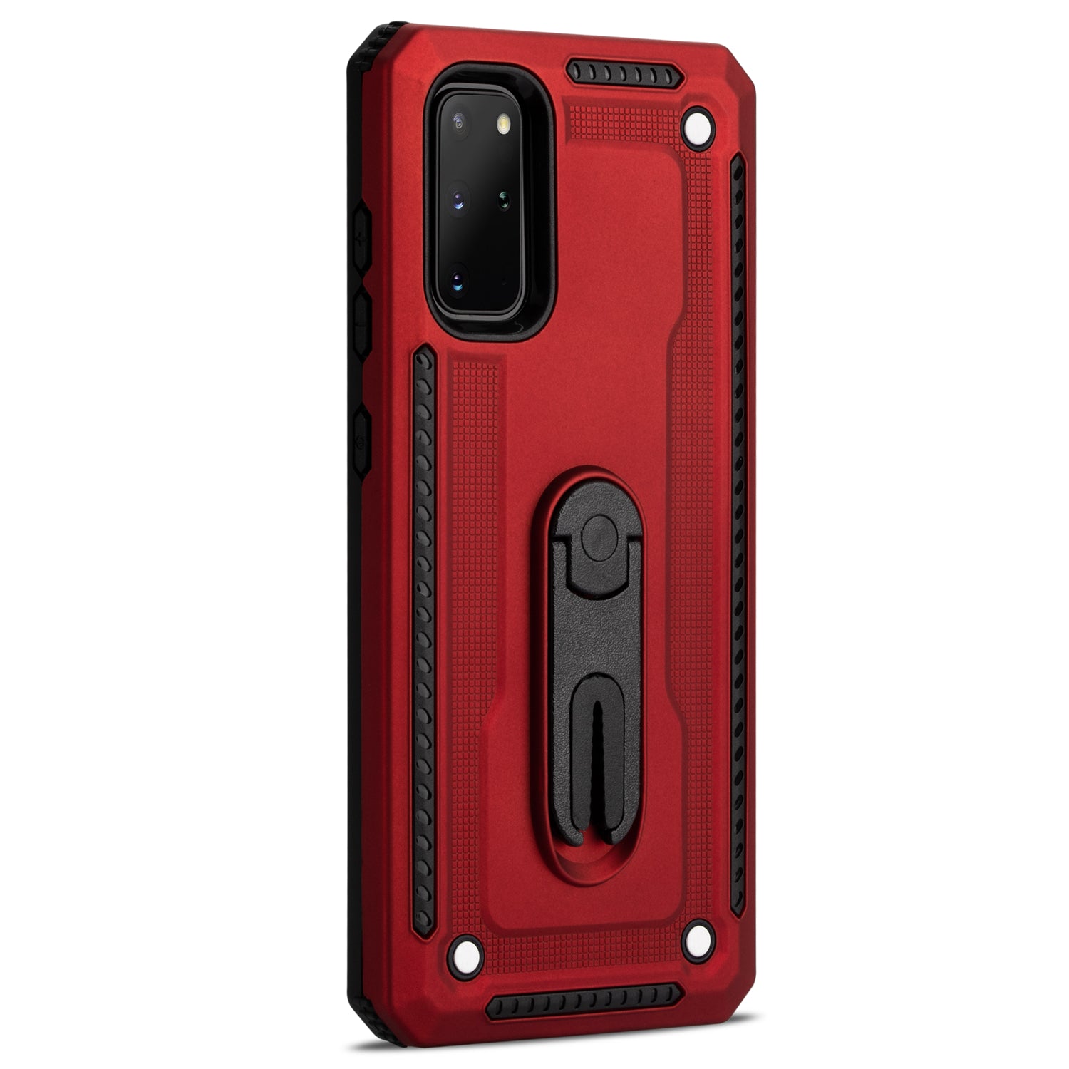 Air Outlet Clip Kickstand PC + TPU Hybrid Case for Samsung Galaxy S20 Plus / S20 Plus 5G - Red