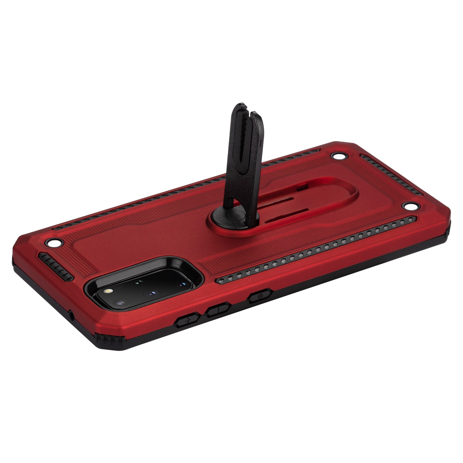 Air Outlet Clip Kickstand PC + TPU Hybrid Case for Samsung Galaxy S20 Plus / S20 Plus 5G - Red