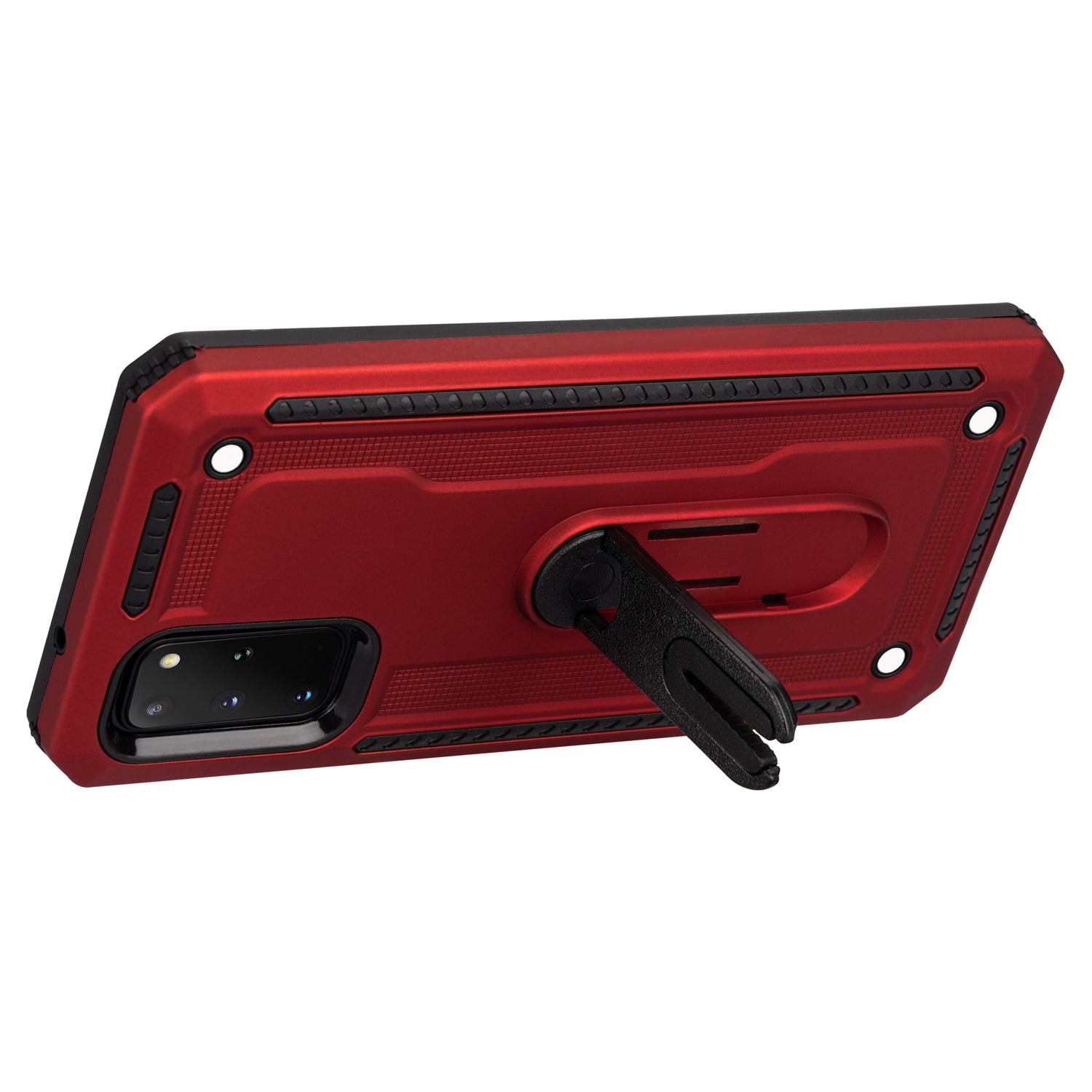 Air Outlet Clip Kickstand PC + TPU Hybrid Case for Samsung Galaxy S20 Plus / S20 Plus 5G - Red