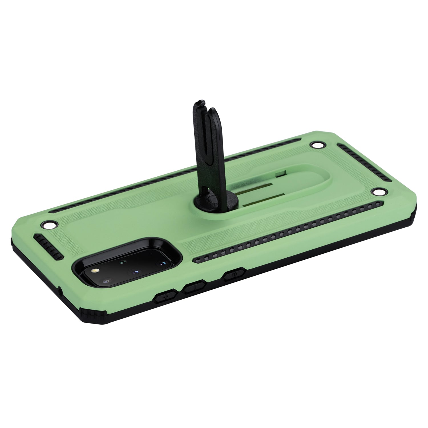 Air Outlet Clip Kickstand PC + TPU Hybrid Case for Samsung Galaxy S20 Plus / S20 Plus 5G - Green