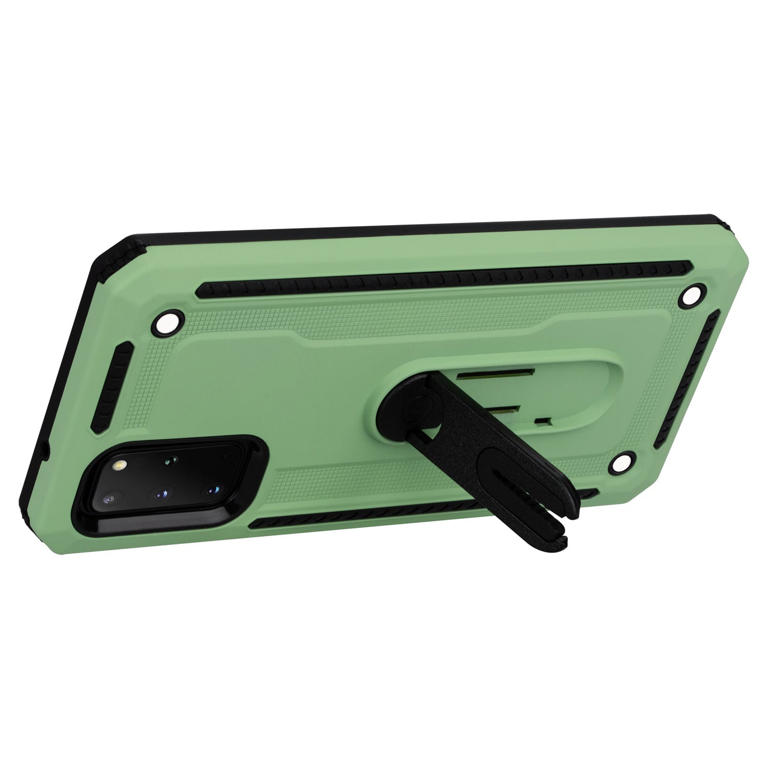 Air Outlet Clip Kickstand PC + TPU Hybrid Case for Samsung Galaxy S20 Plus / S20 Plus 5G - Green