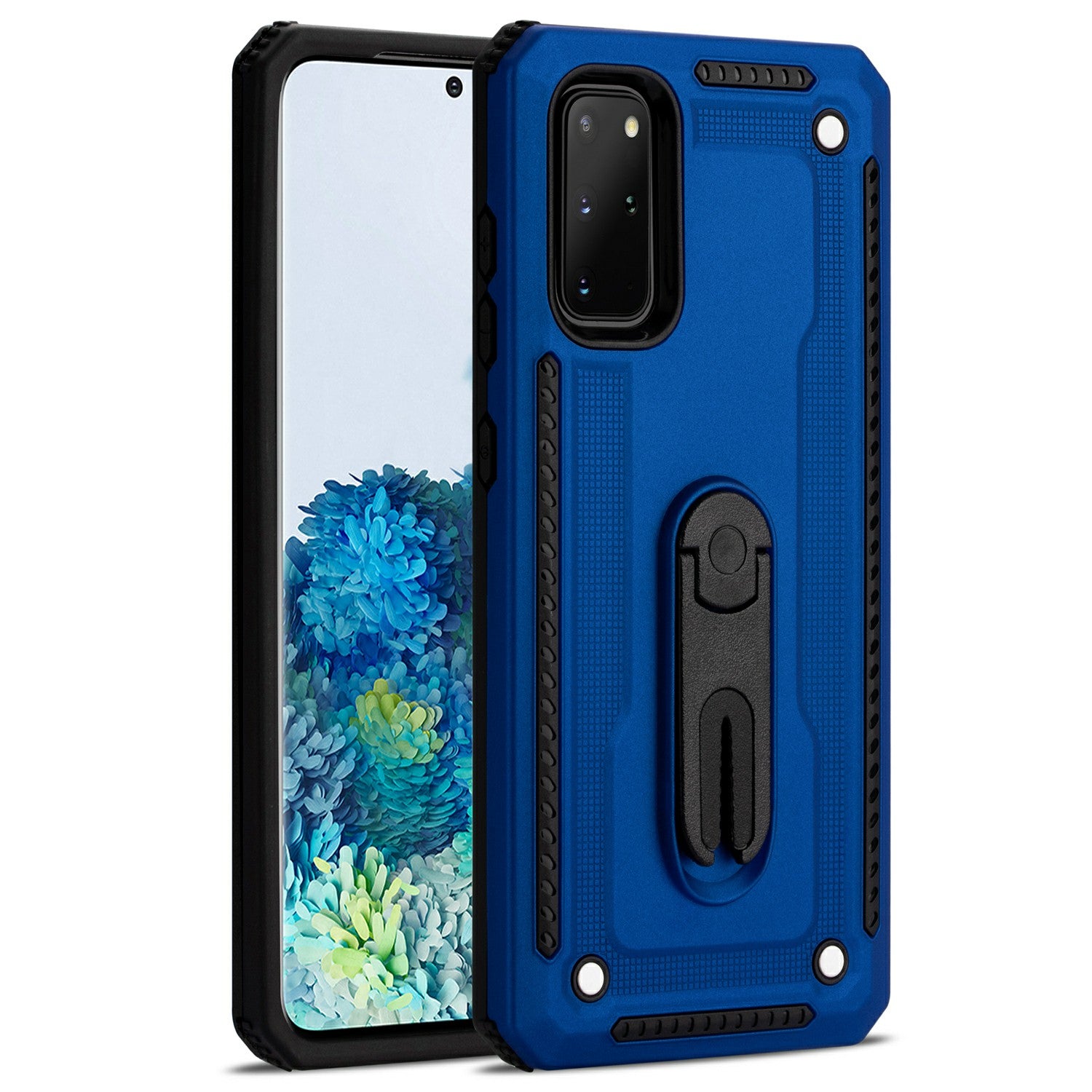 Air Outlet Clip Kickstand PC + TPU Hybrid Case for Samsung Galaxy S20 Plus / S20 Plus 5G - Blue