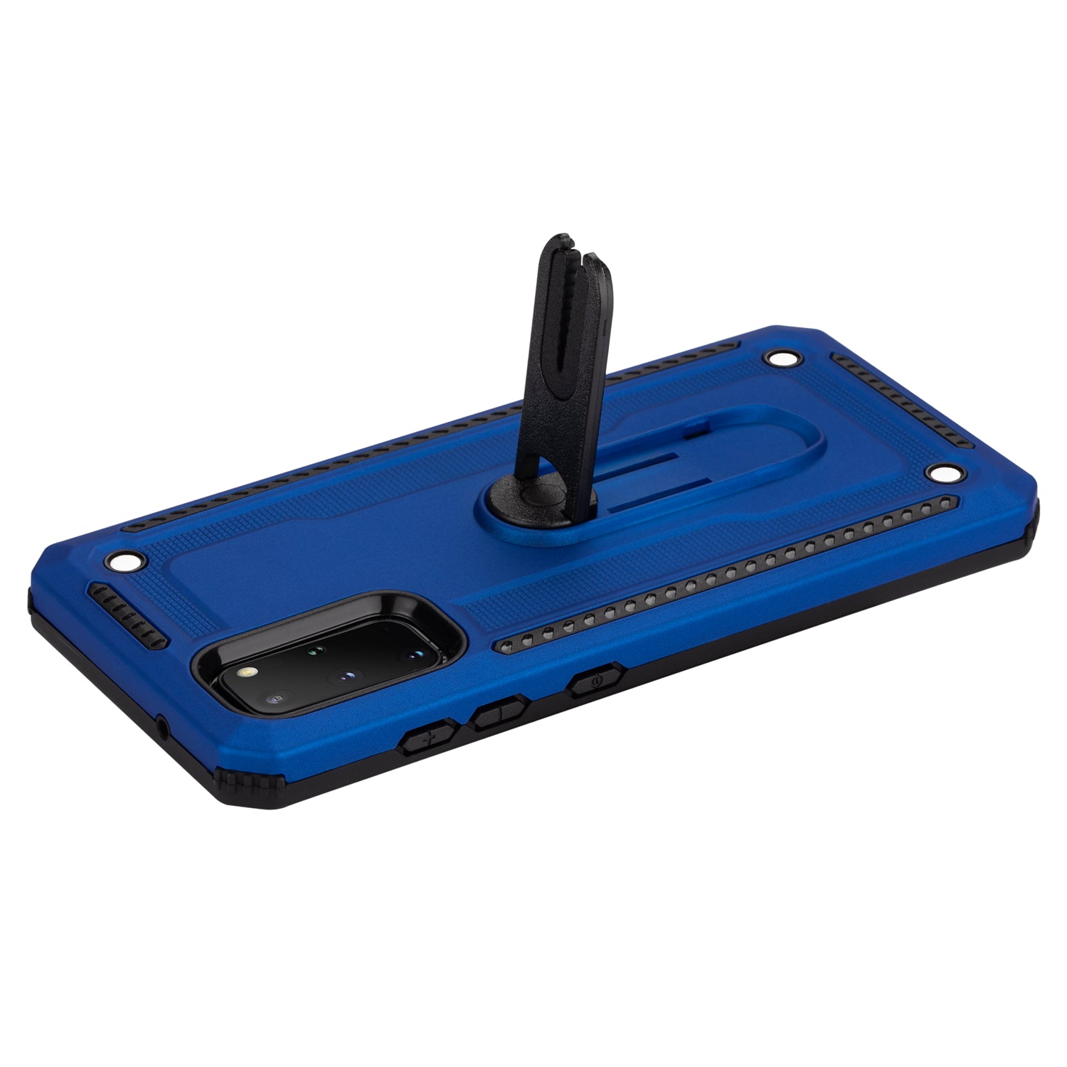 Air Outlet Clip Kickstand PC + TPU Hybrid Case for Samsung Galaxy S20 Plus / S20 Plus 5G - Blue