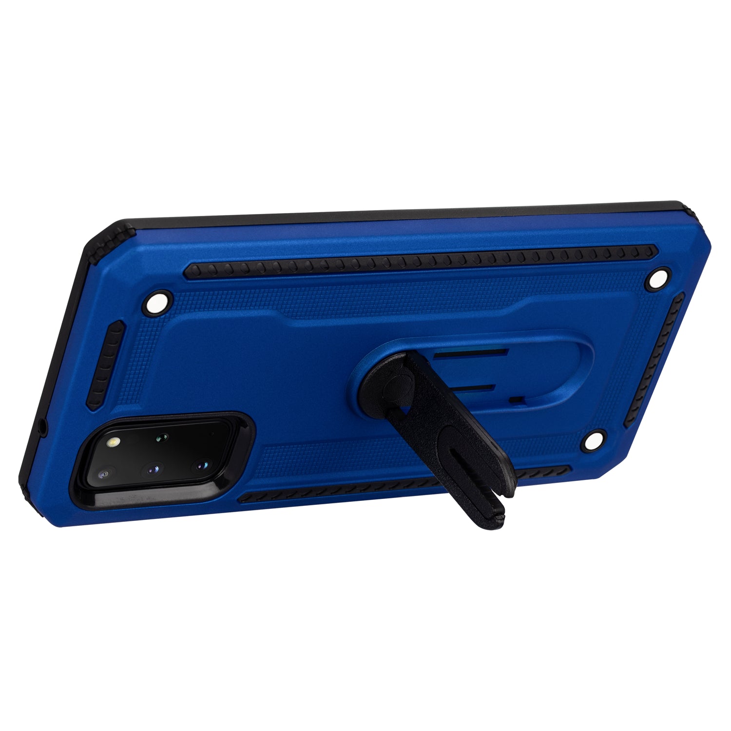 Air Outlet Clip Kickstand PC + TPU Hybrid Case for Samsung Galaxy S20 Plus / S20 Plus 5G - Blue