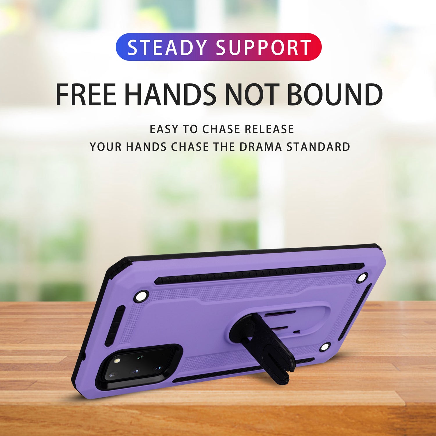 Air Outlet Clip Kickstand PC + TPU Hybrid Case for Samsung Galaxy S20 Plus / S20 Plus 5G - Purple