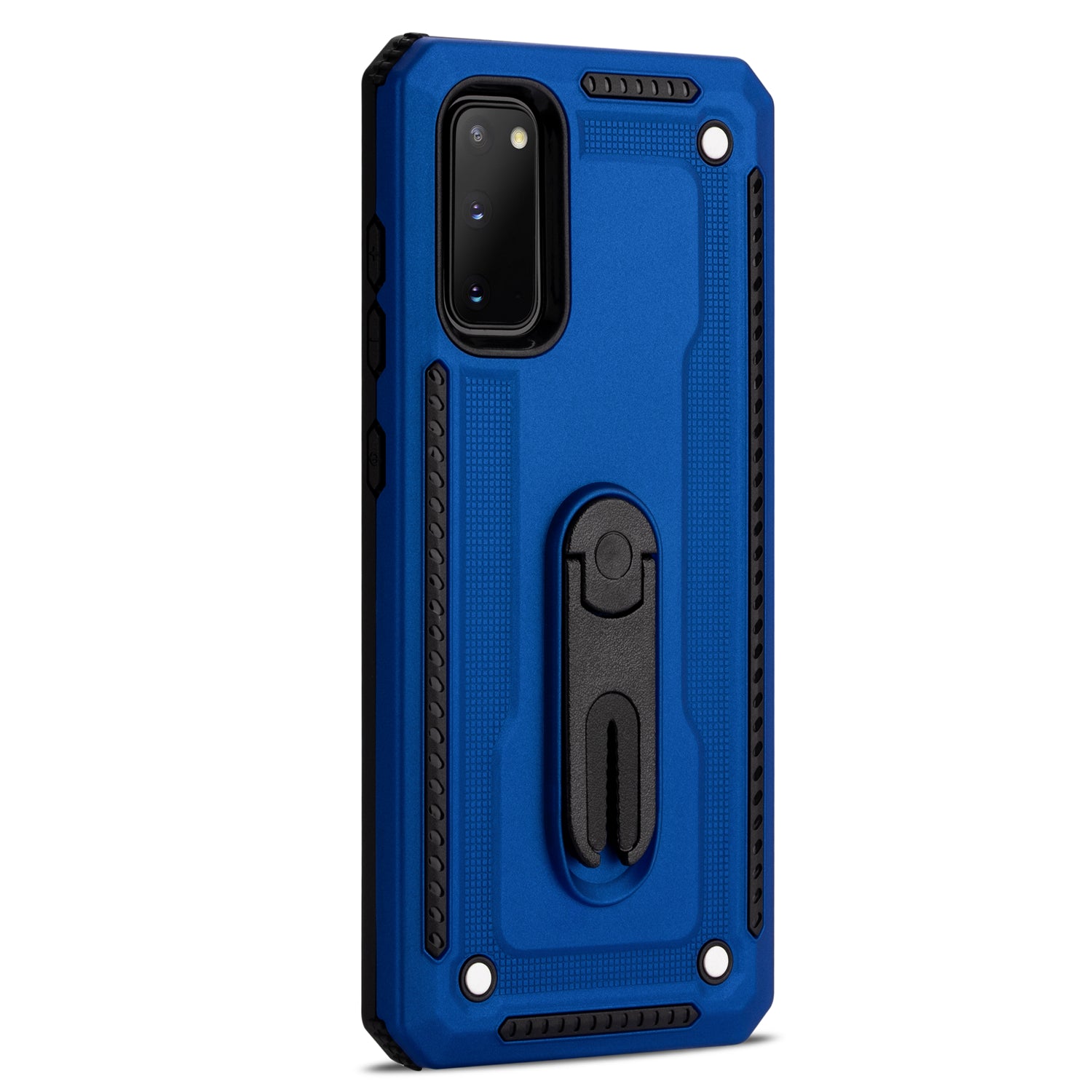 Air Outlet Clip Kickstand PC + TPU Hybrid Case for Samsung Galaxy S20 4G/S20 5G - Blue