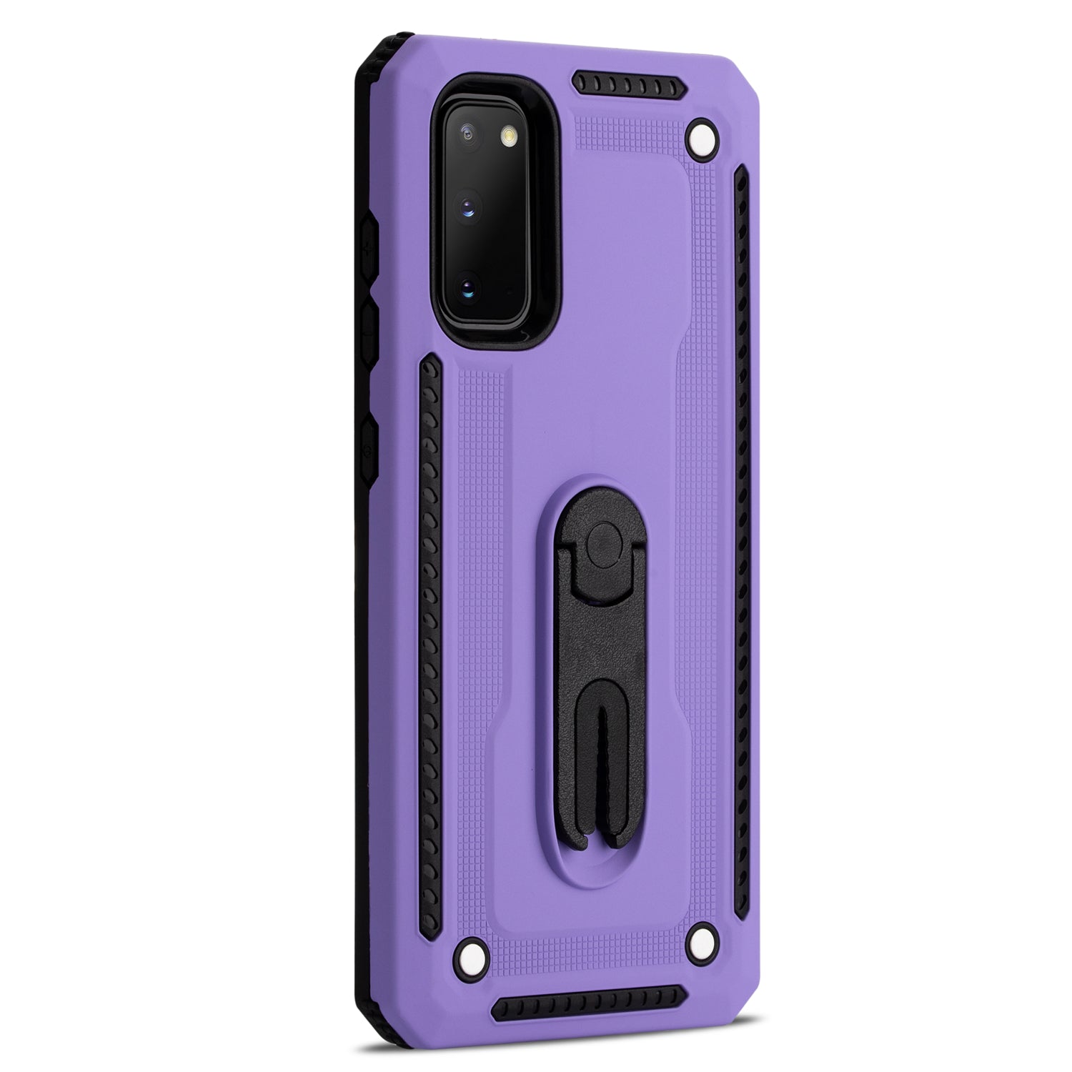 Air Outlet Clip Kickstand PC + TPU Hybrid Case for Samsung Galaxy S20 4G/S20 5G - Purple