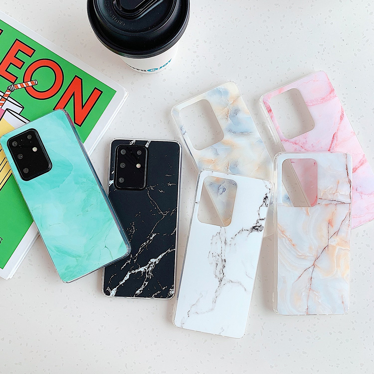 Marble Pattern Matte IMD TPU Shell Case for Samsung Galaxy S20 Plus - Green