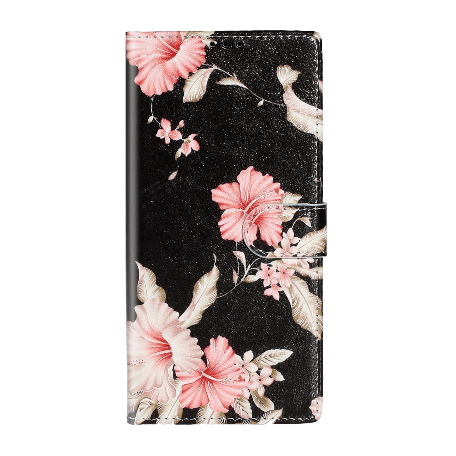 Pattern Printing Magnetic Leather Phone Case Wallet for Samsung Galaxy S20 Ultra - Pink Flower