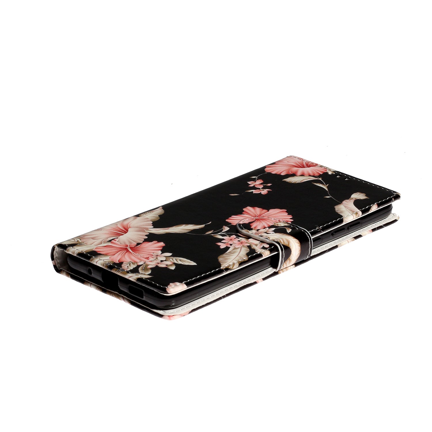 Pattern Printing Magnetic Leather Phone Case Wallet for Samsung Galaxy S20 Ultra - Pink Flower