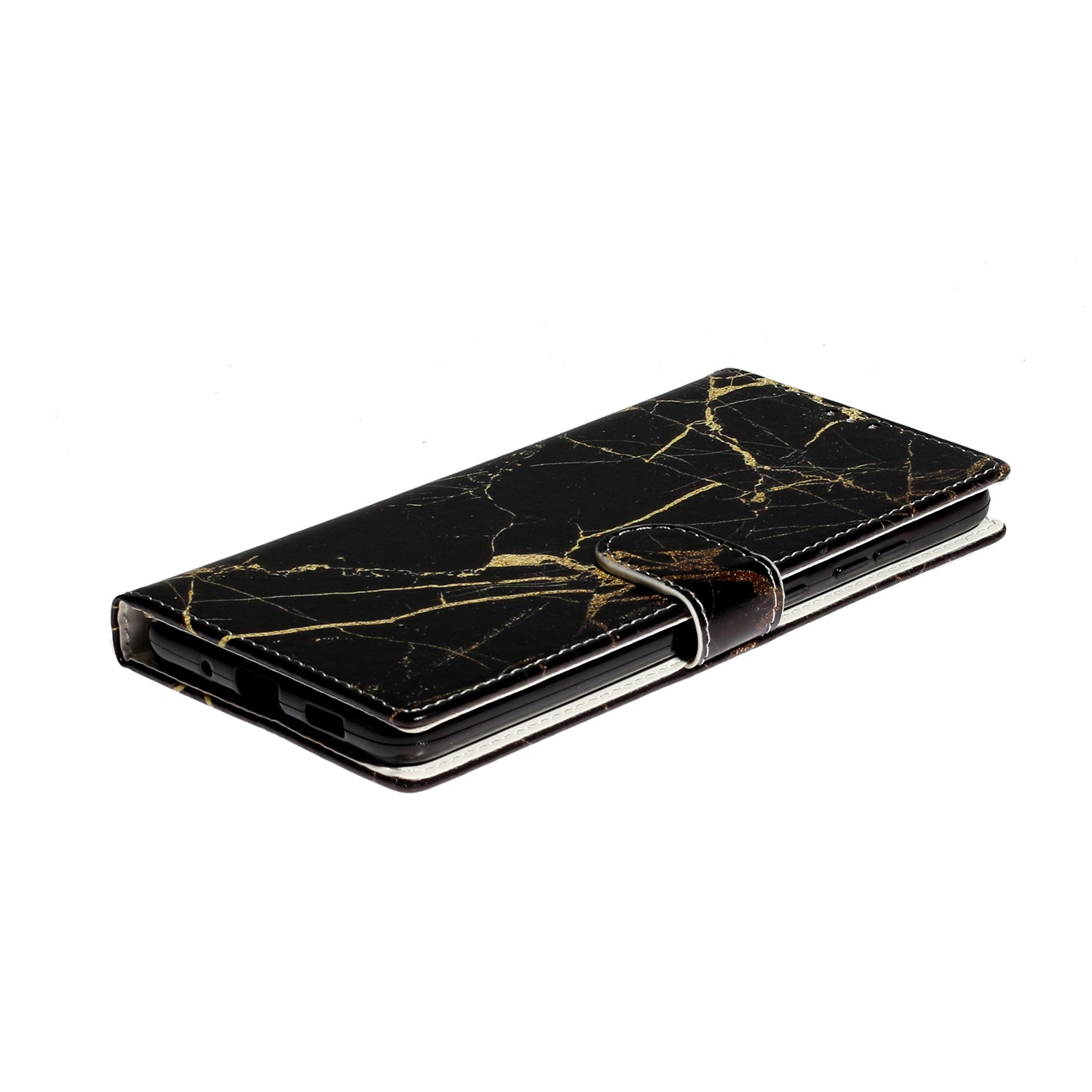 Pattern Printing Magnetic Leather Phone Case Wallet for Samsung Galaxy S20 Ultra - Black/Gold