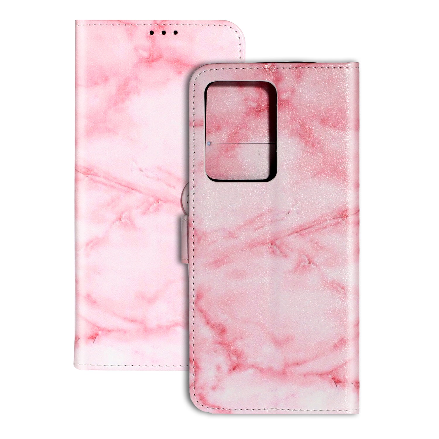 Pattern Printing Magnetic Leather Phone Case Wallet for Samsung Galaxy S20 Ultra - Pink