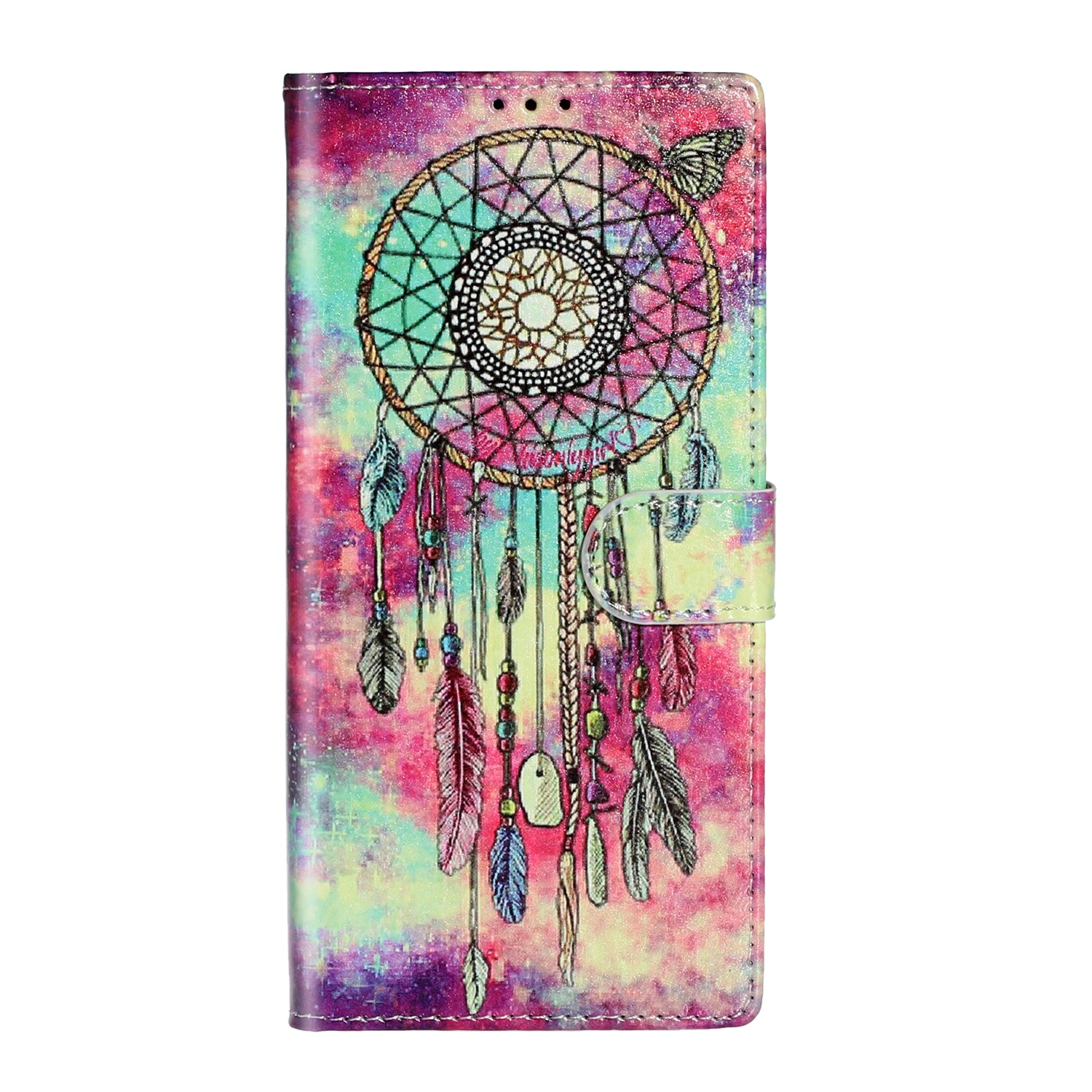 Pattern Printing Magnetic Leather Phone Case Wallet for Samsung Galaxy S20 Ultra - Dream Catcher