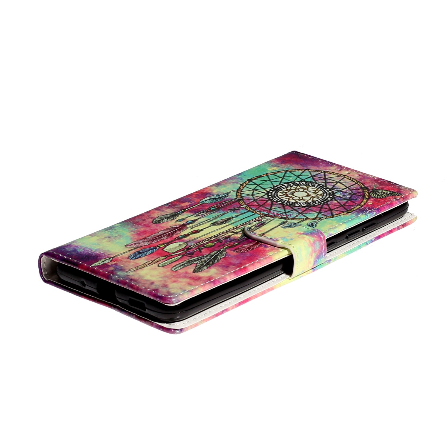 Pattern Printing Magnetic Leather Phone Case Wallet for Samsung Galaxy S20 Ultra - Dream Catcher