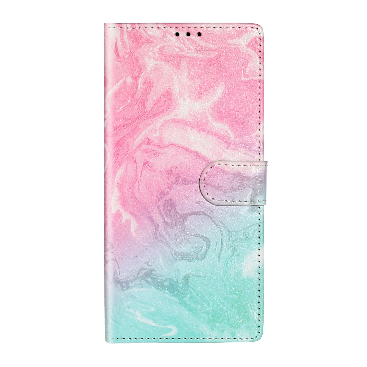 Pattern Printing Magnetic Leather Phone Case Wallet for Samsung Galaxy S20 Ultra - Pink/Blue