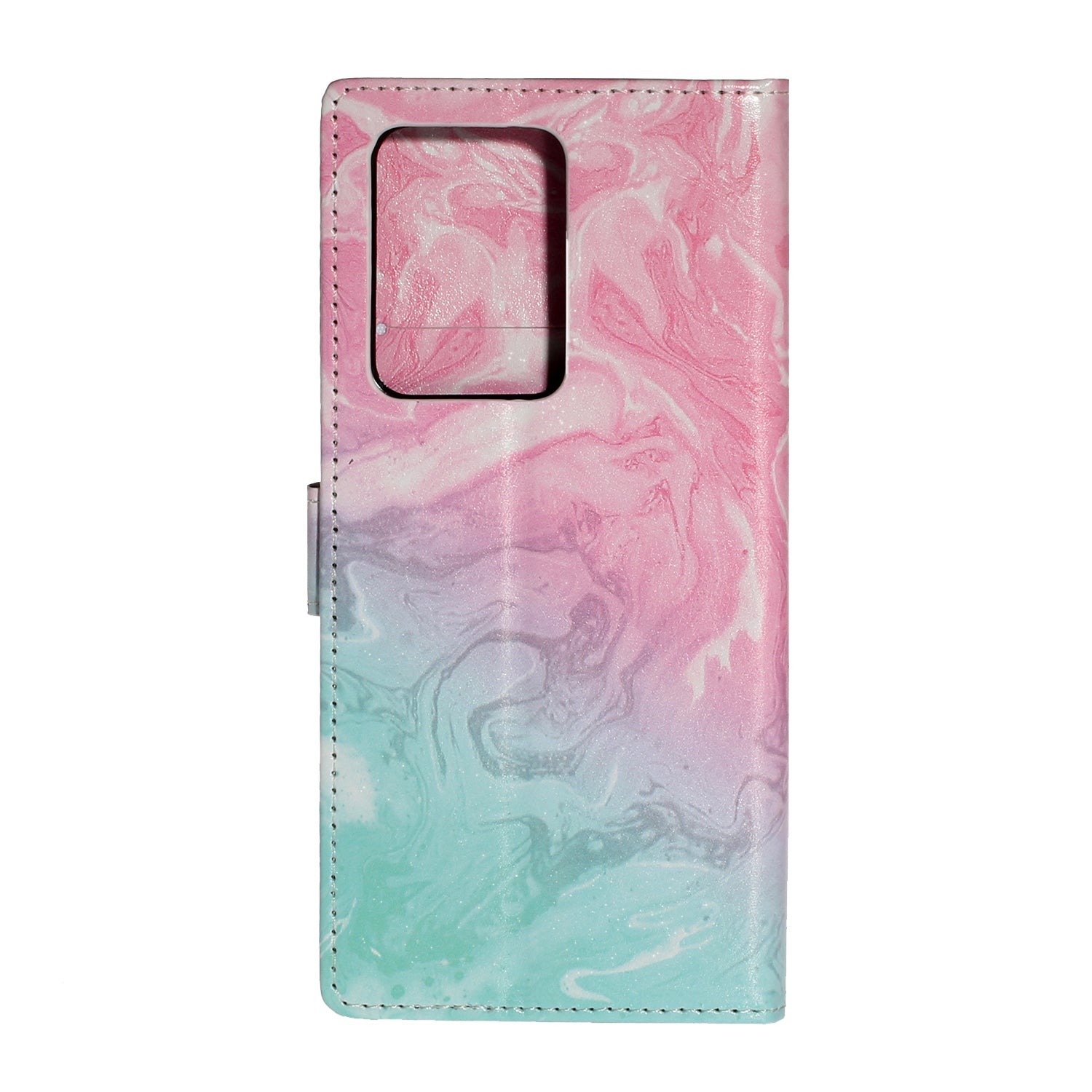 Pattern Printing Magnetic Leather Phone Case Wallet for Samsung Galaxy S20 Ultra - Pink/Blue