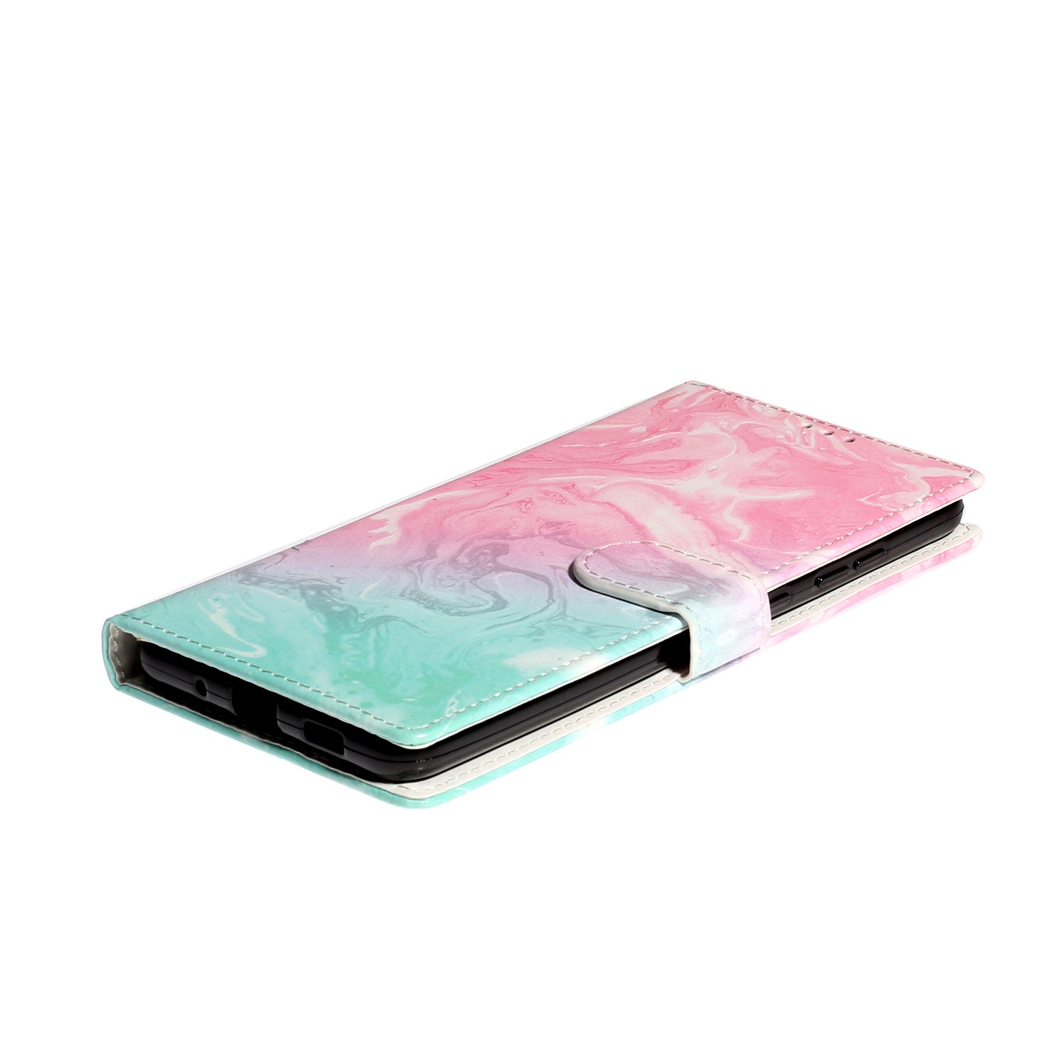 Pattern Printing Magnetic Leather Phone Case Wallet for Samsung Galaxy S20 Ultra - Pink/Blue