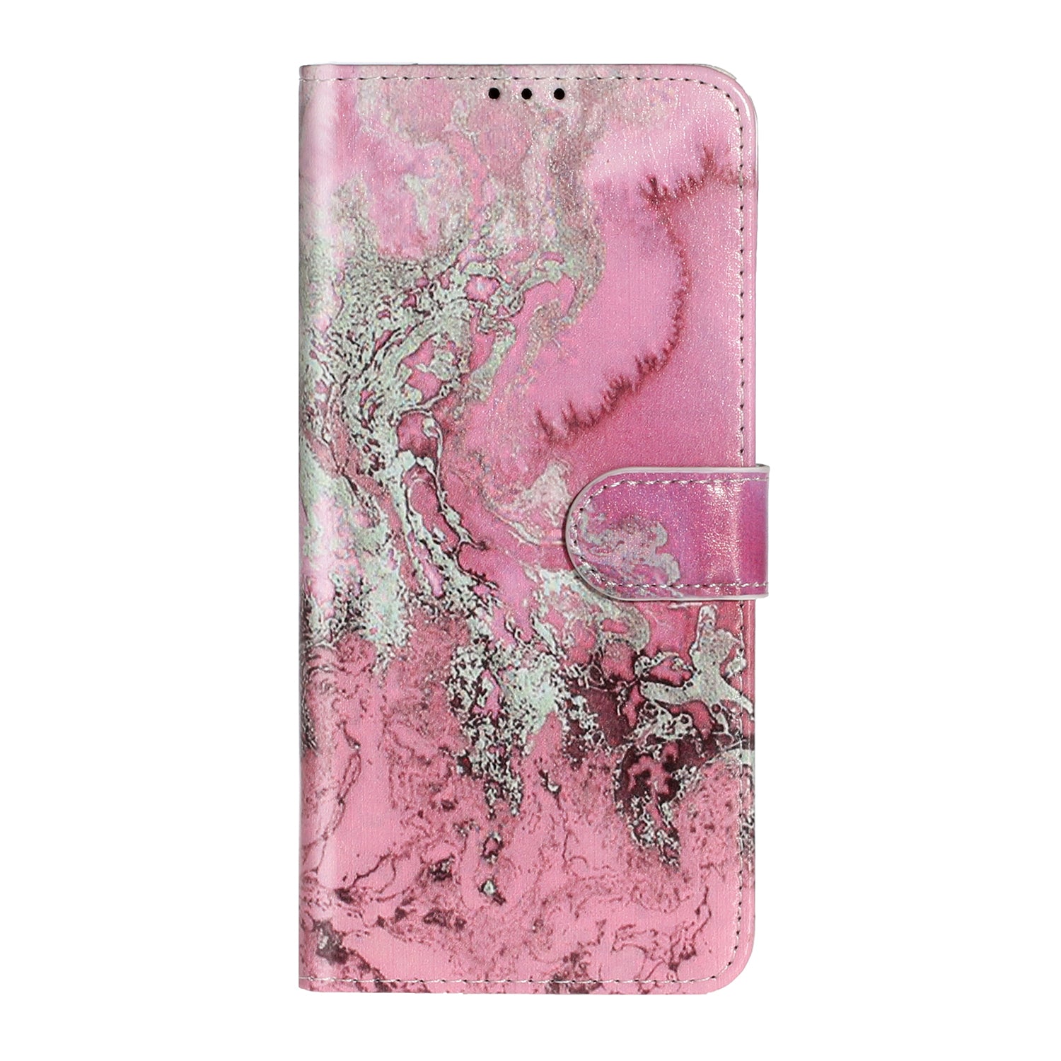 Pattern Printing Magnetic Leather Phone Case Wallet for Samsung Galaxy S20 Ultra - Pink/Grey