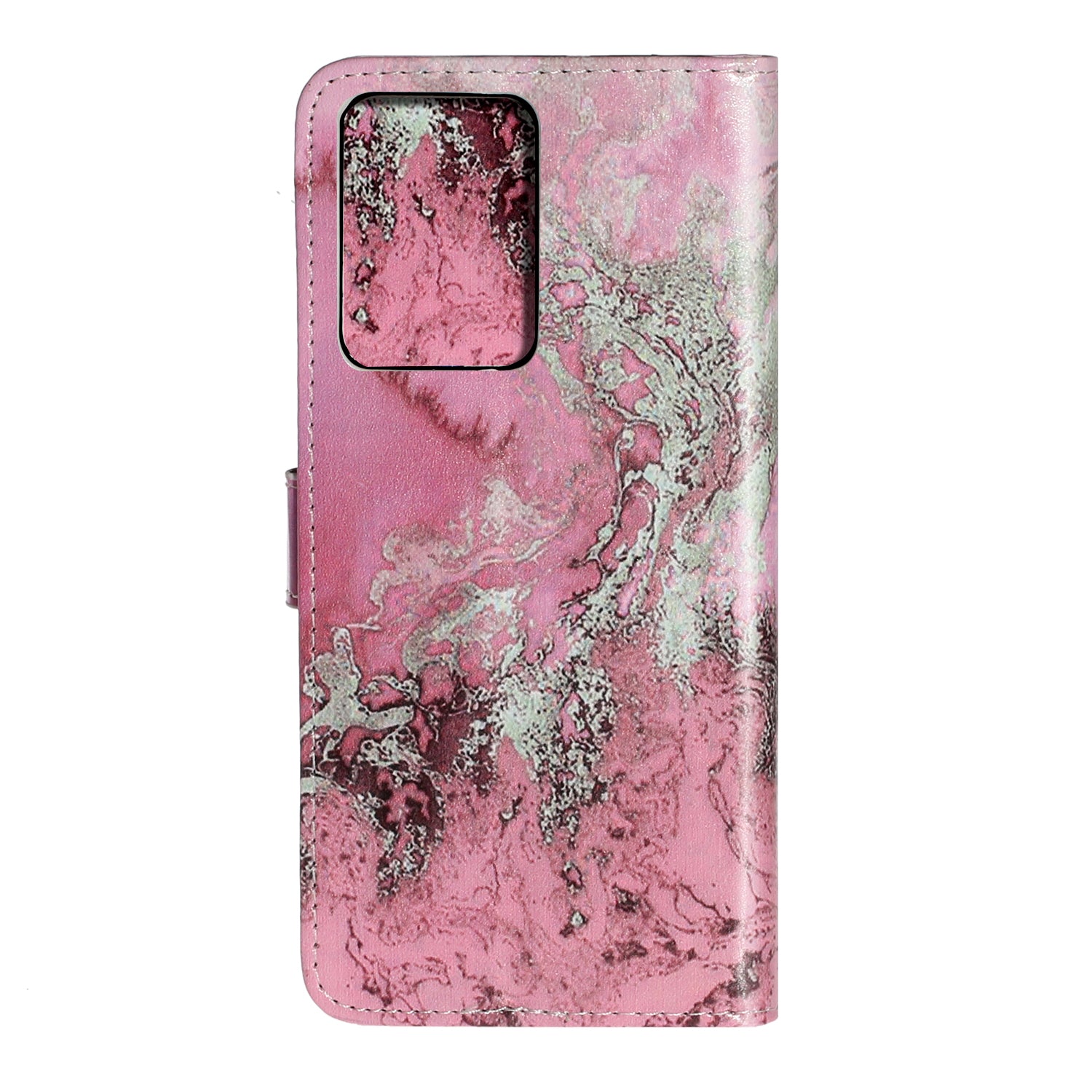 Pattern Printing Magnetic Leather Phone Case Wallet for Samsung Galaxy S20 Ultra - Pink/Grey