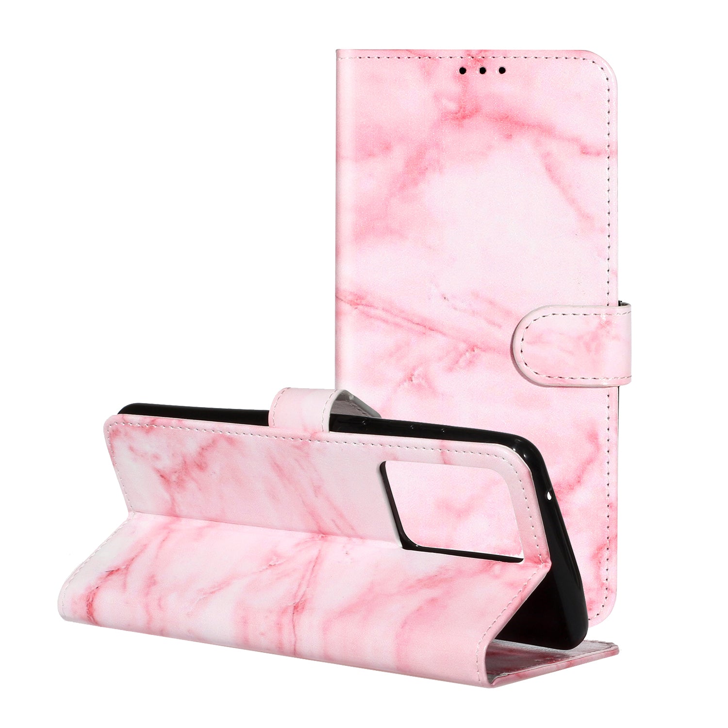 Pattern Printing Magnetic Leather Wallet Cover Phone Case for Samsung Galaxy S20 Plus/S20 Plus 5G - Pink