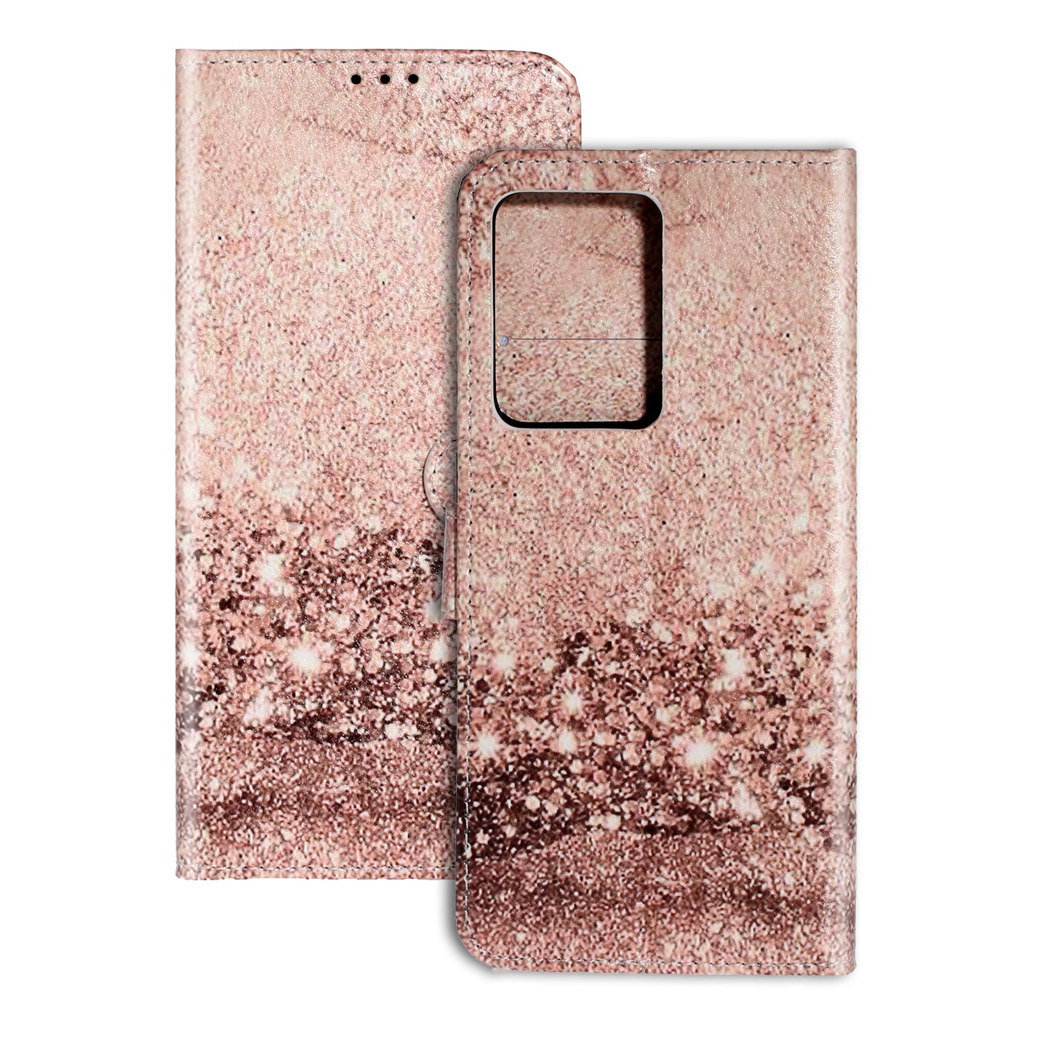 Pattern Printing Magnetic Leather Wallet Cover Phone Case for Samsung Galaxy S20 Plus/S20 Plus 5G - Gold