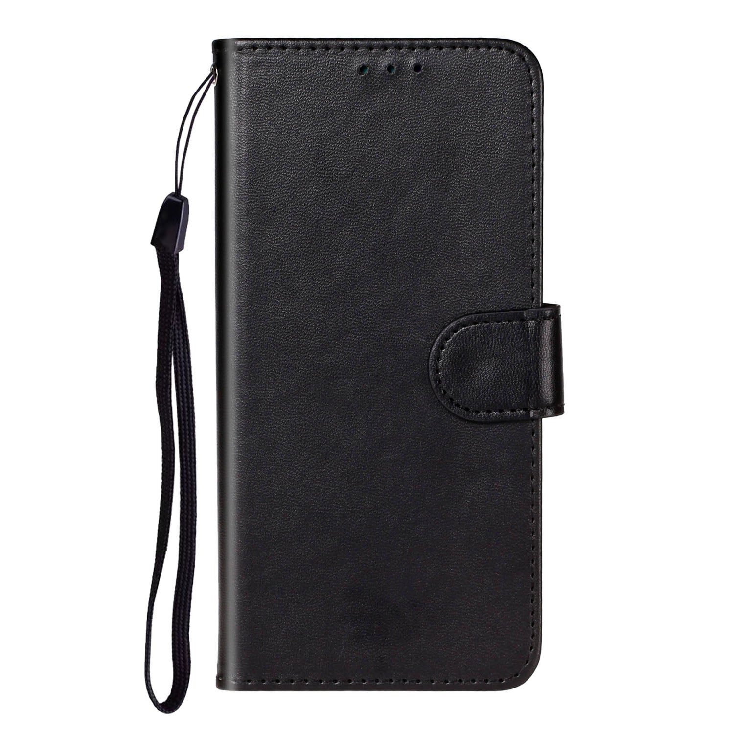 Pure Color Leather Mobile Cover for Samsung Galaxy S20 Plus - Black