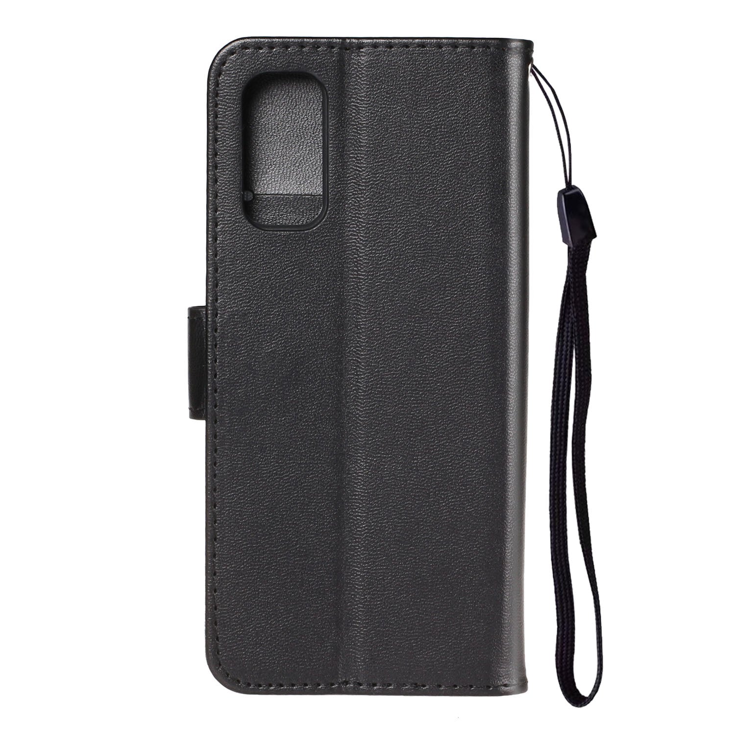 Pure Color Leather Mobile Cover for Samsung Galaxy S20 Plus - Black