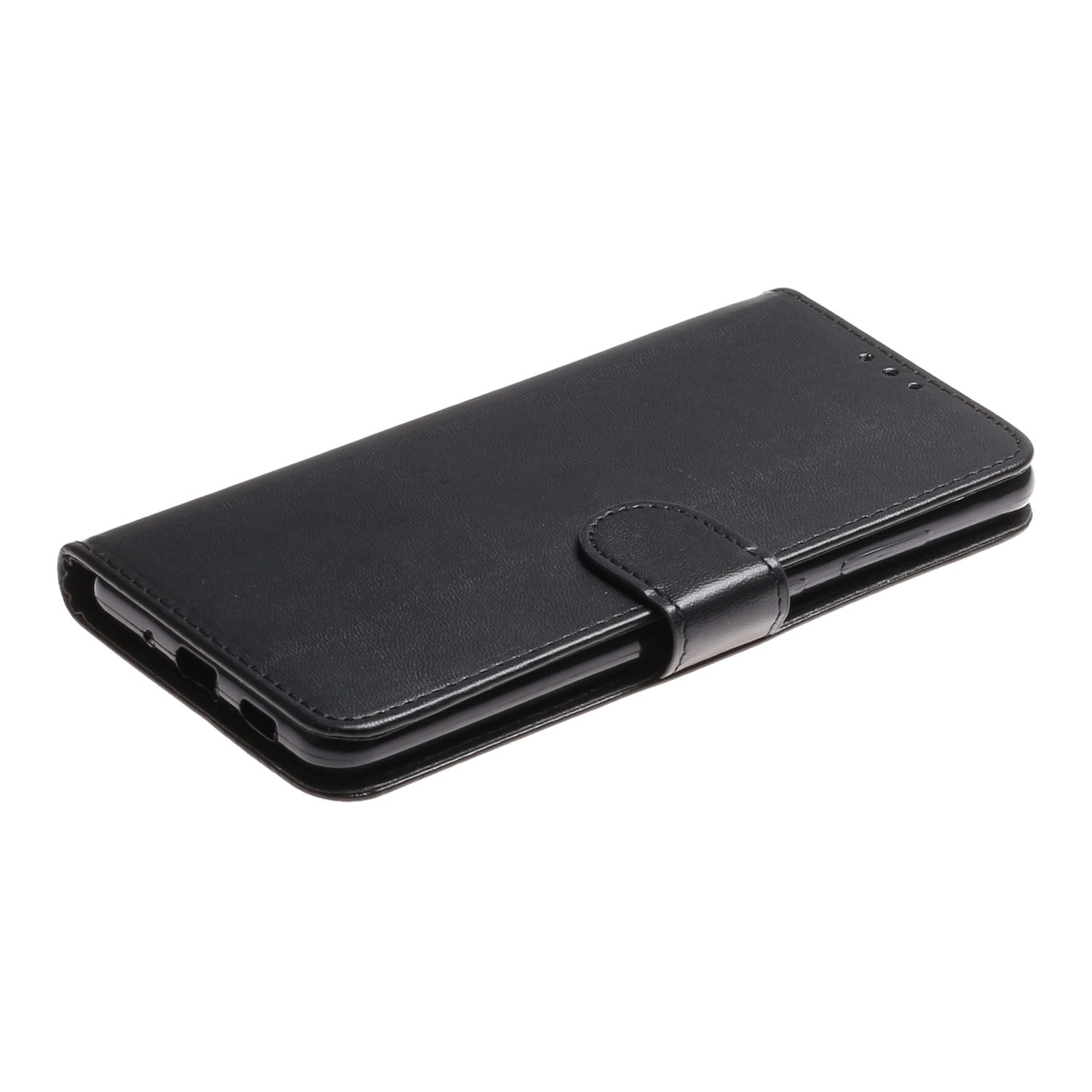 Pure Color Leather Mobile Cover for Samsung Galaxy S20 Plus - Black