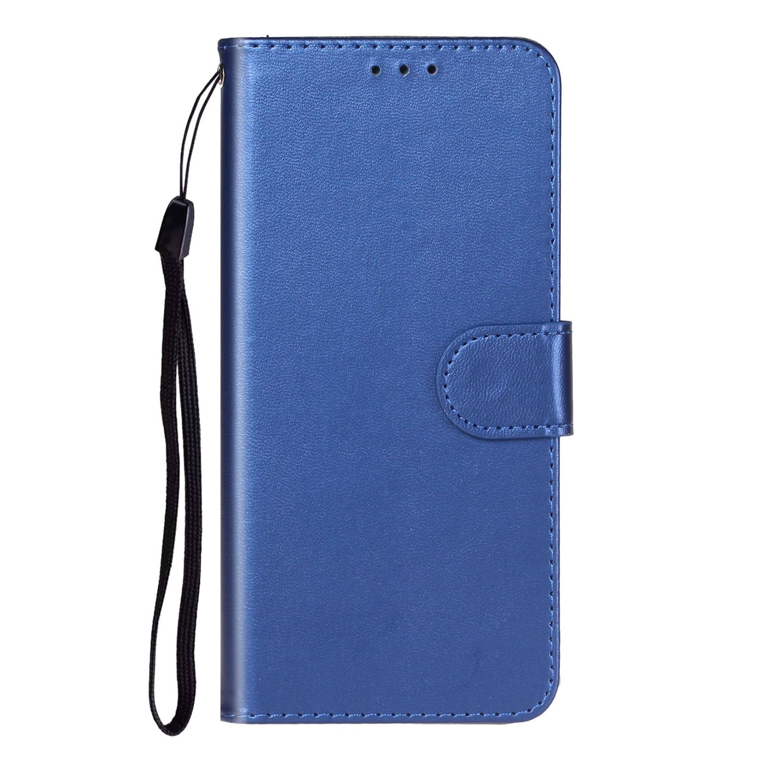 Pure Color Leather Mobile Cover for Samsung Galaxy S20 Plus - Blue