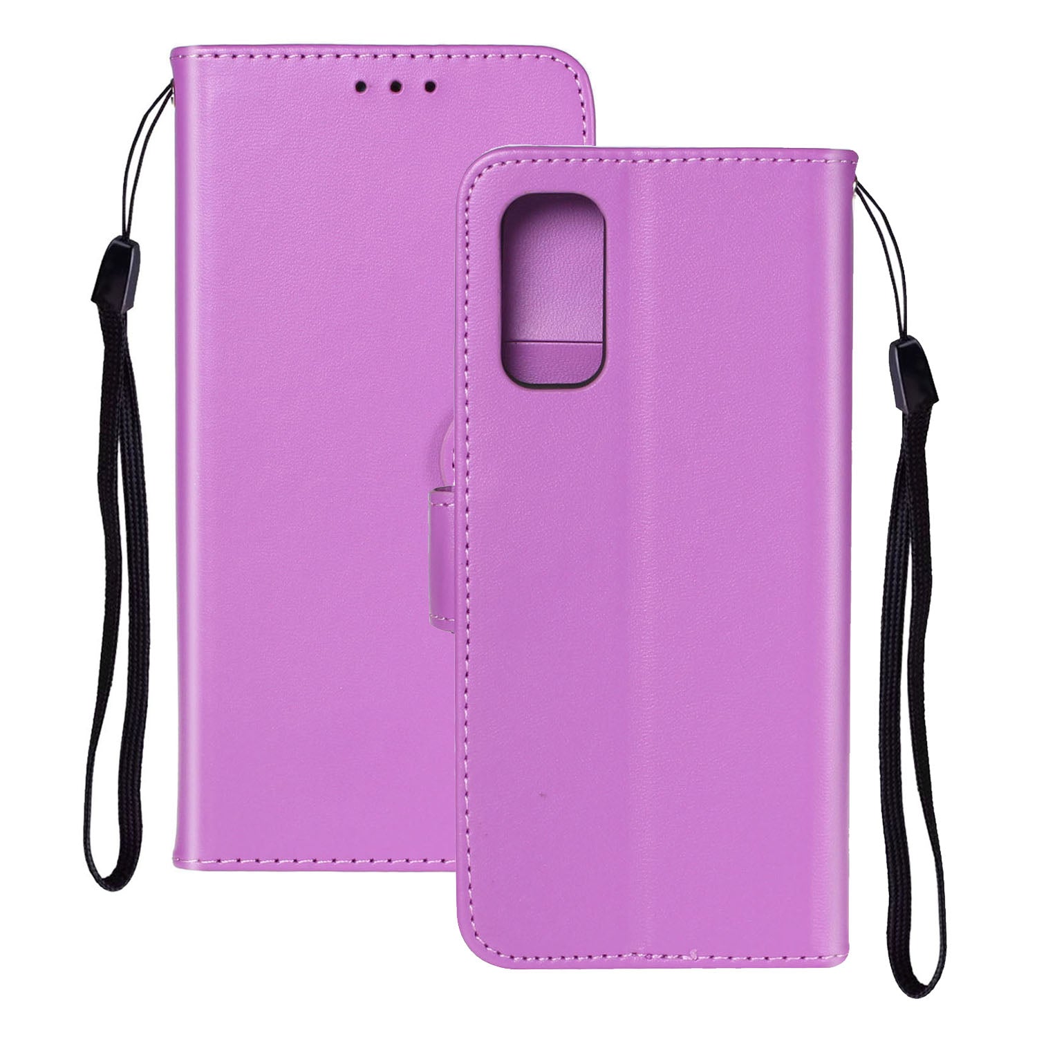 Pure Color Leather Mobile Cover for Samsung Galaxy S20 Plus - Purple