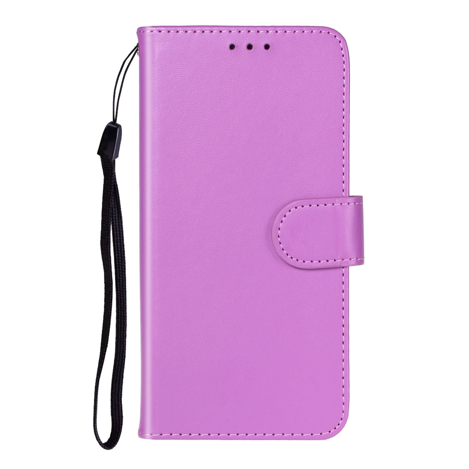 Pure Color Leather Mobile Cover for Samsung Galaxy S20 Plus - Purple