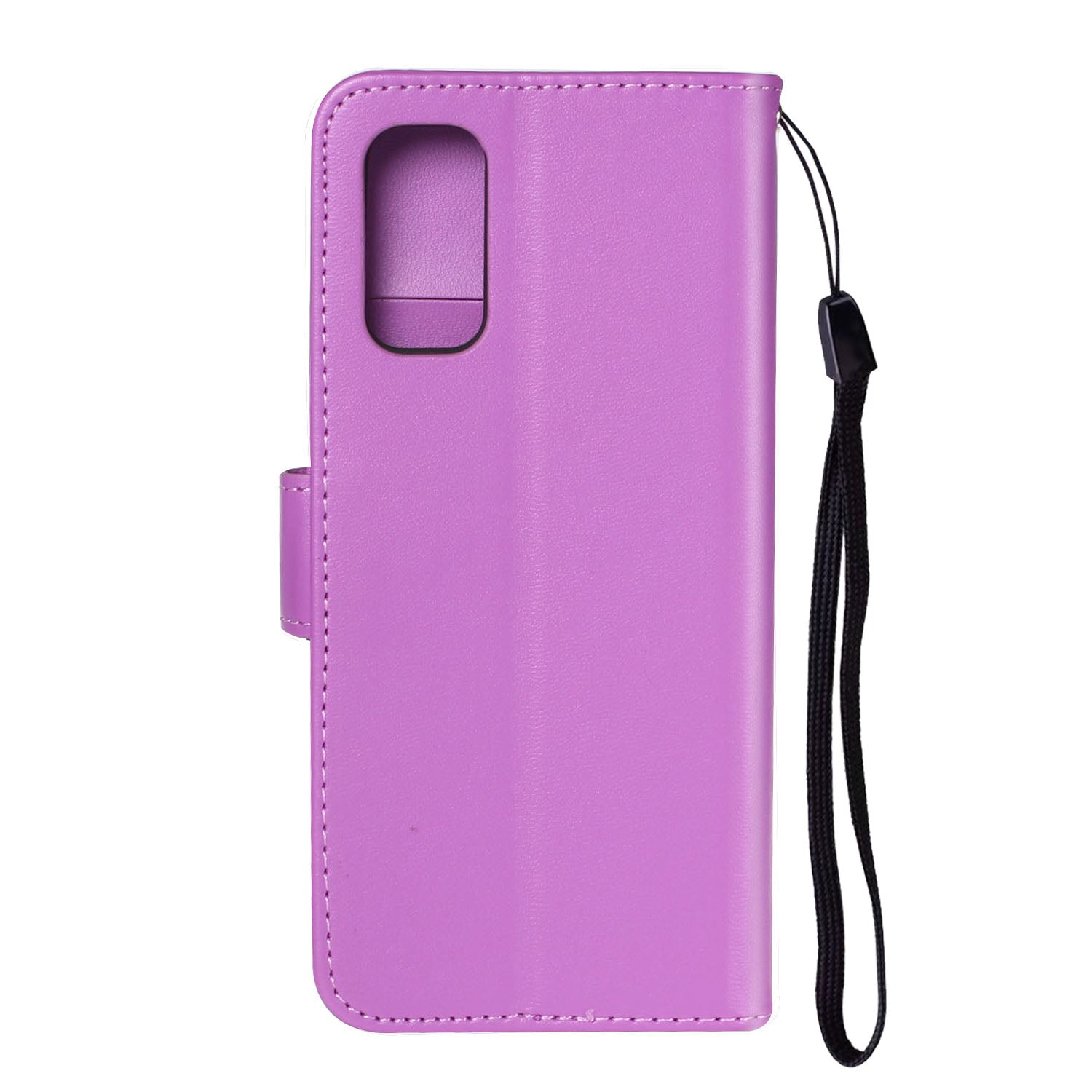 Pure Color Leather Mobile Cover for Samsung Galaxy S20 Plus - Purple