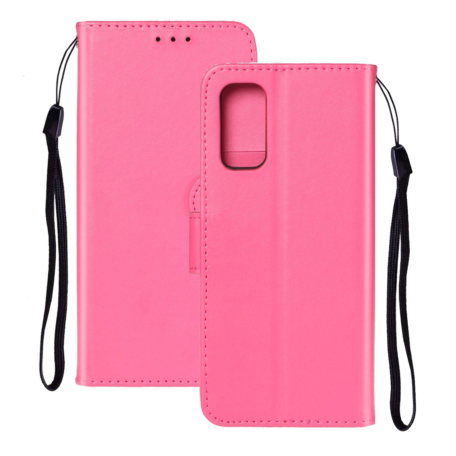 Pure Color Leather Mobile Cover for Samsung Galaxy S20 Plus - Rose