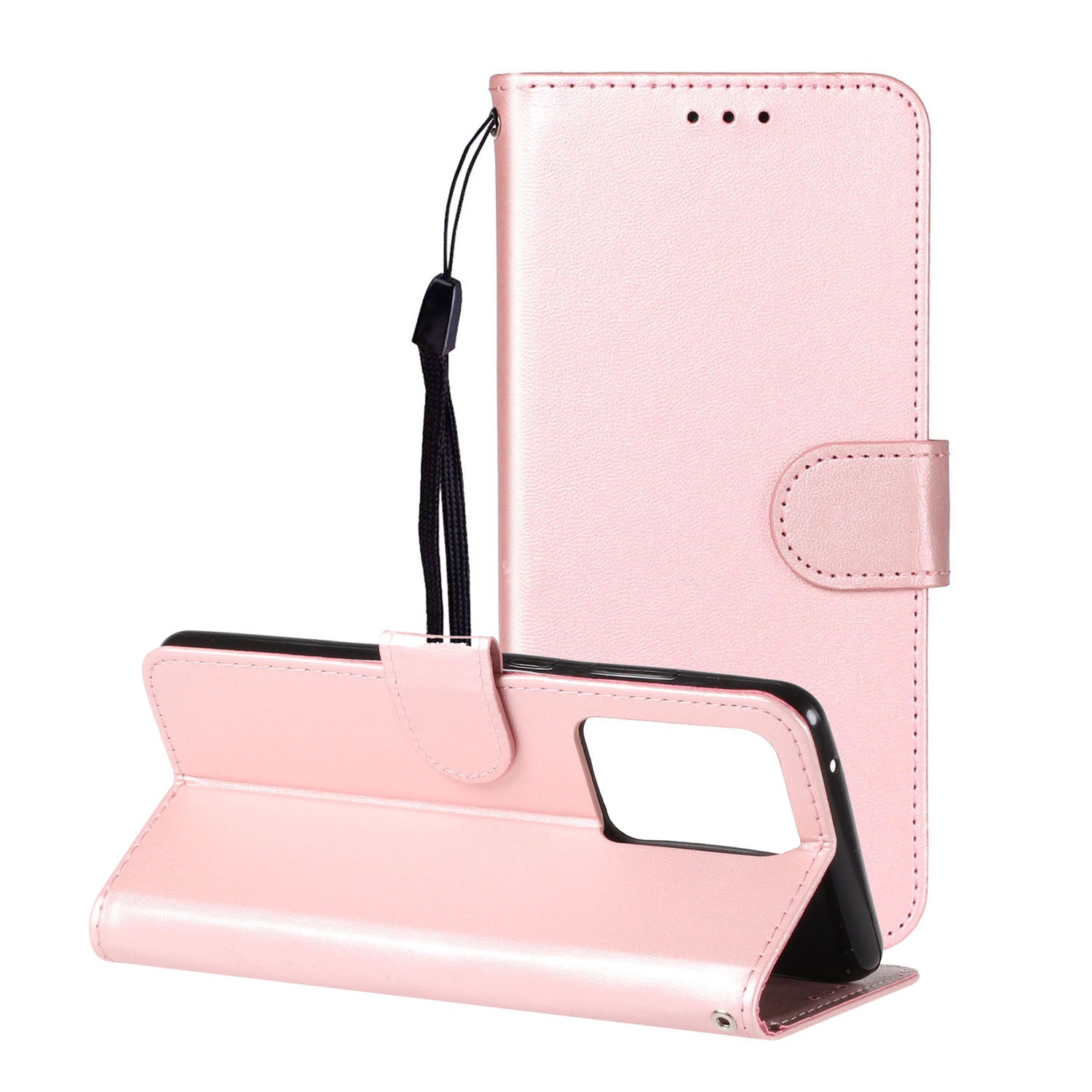 With Wallet Leather Stand Case for Samsung Galaxy S20 Ultra - Rose Gold