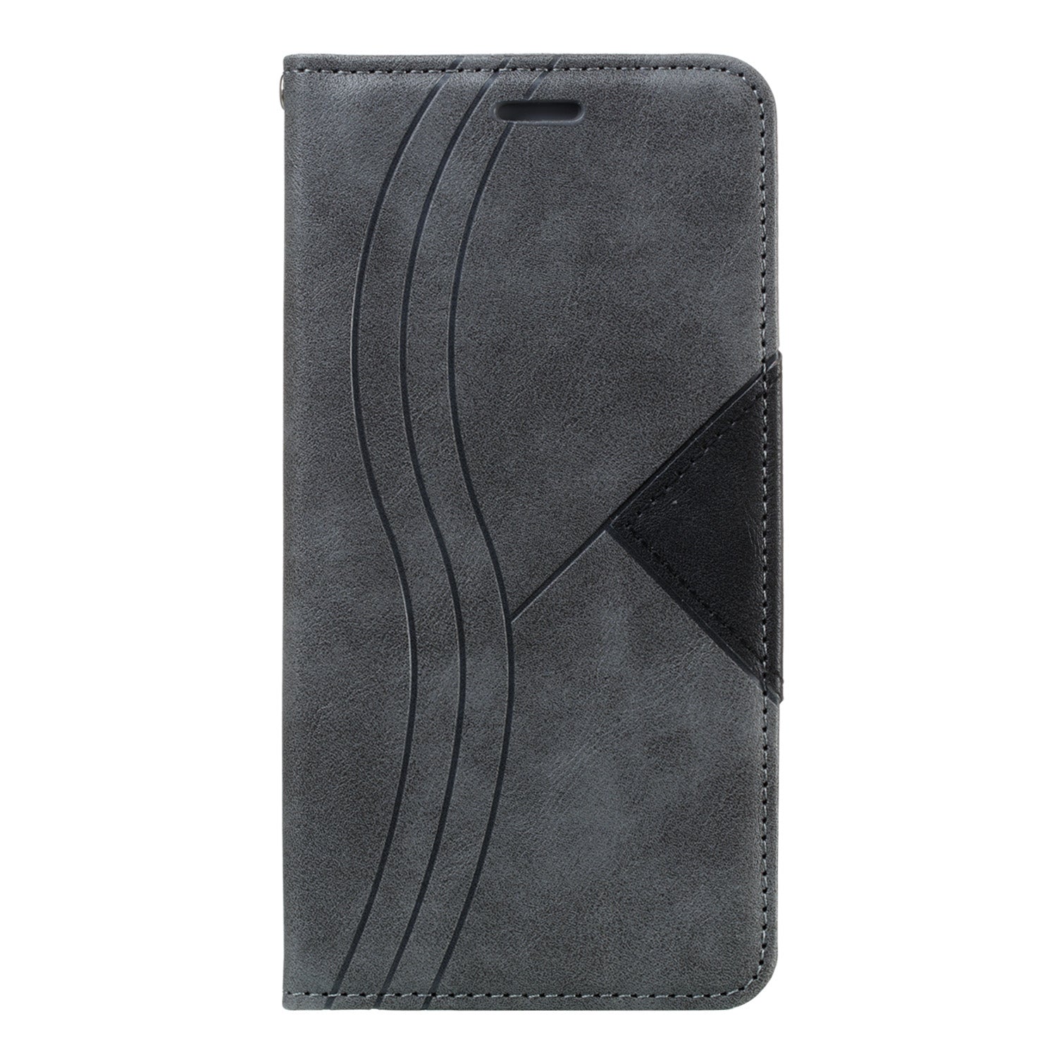 Auto-absorbed Splicing Leather Stand Shell with Card Slots for Samsung Galaxy S20 4G/S20 5G - Grey