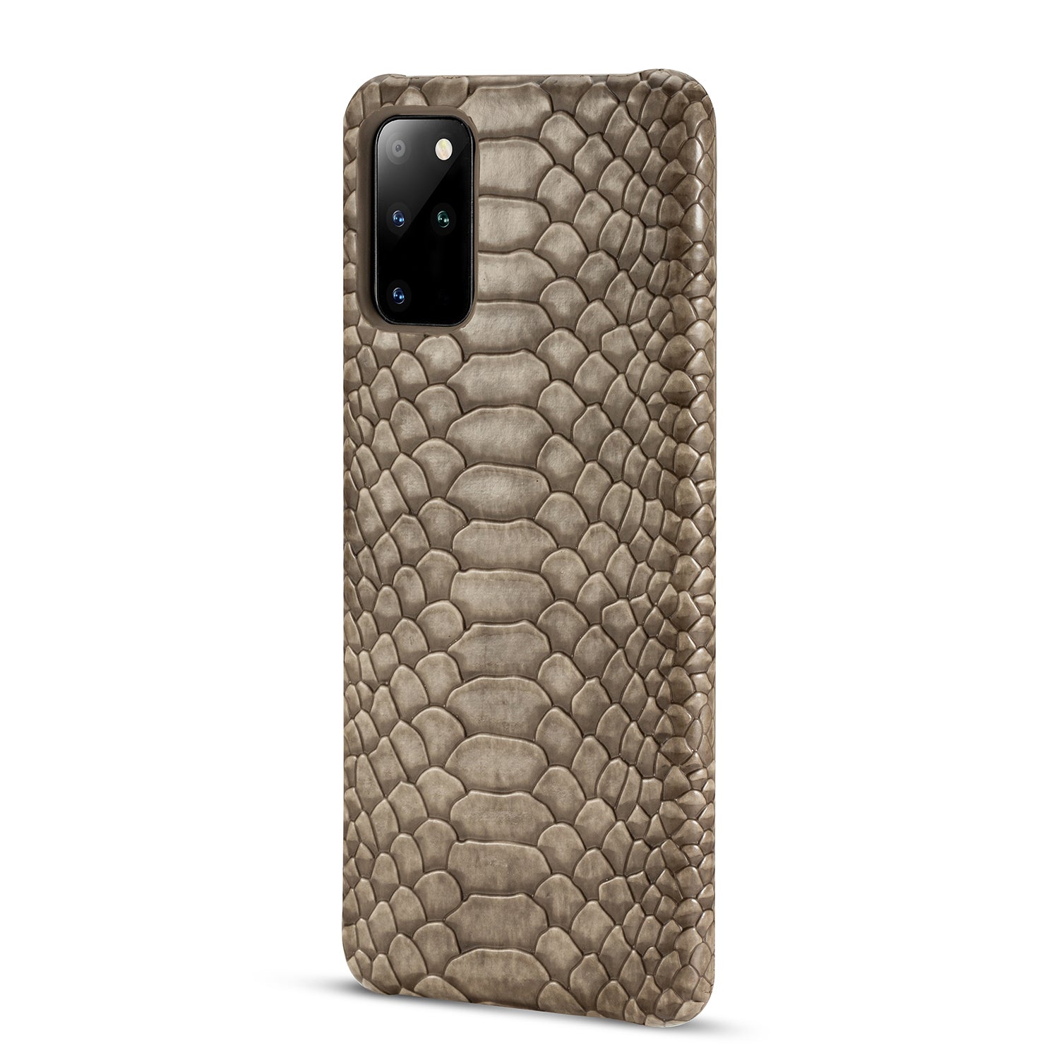 Snake Skin PU Leather Coated PC Hard Case for Samsung Galaxy S20 Plus - Grey