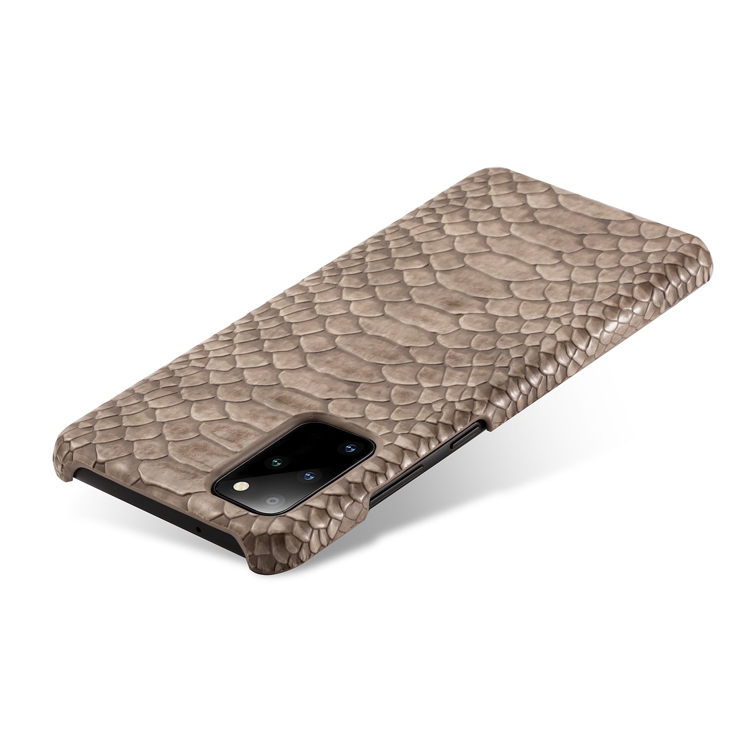 Snake Skin PU Leather Coated PC Hard Case for Samsung Galaxy S20 Plus - Grey