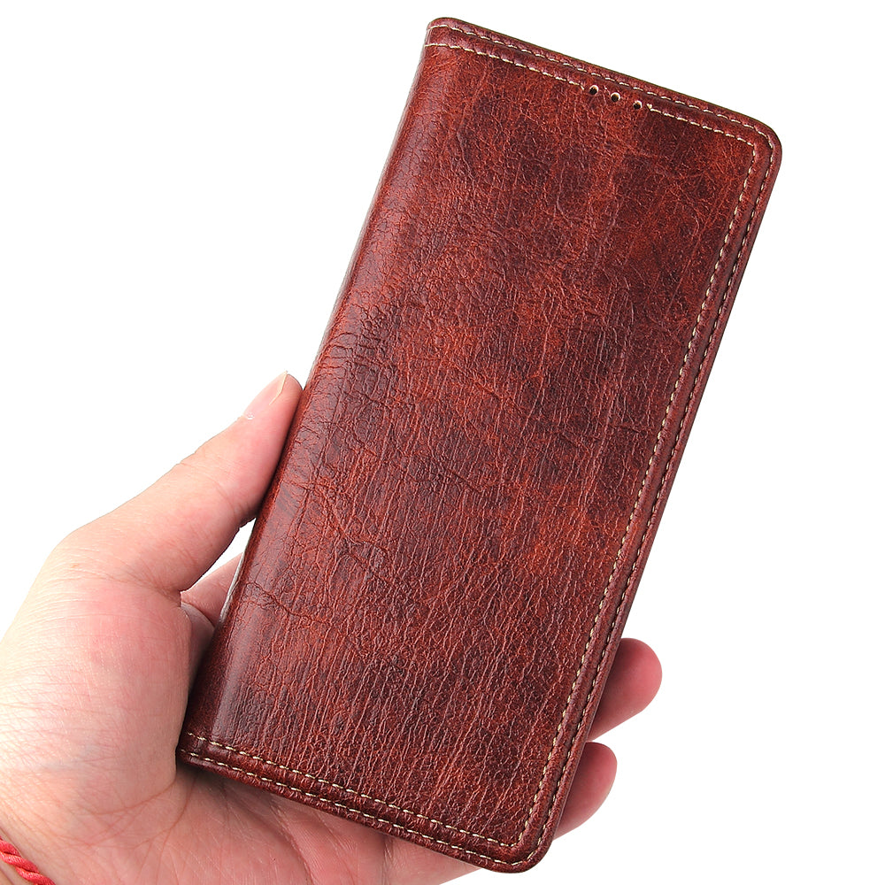 Auto-absorbed Leather Wallet Stand Case for Samsung Galaxy S20 Plus - Red