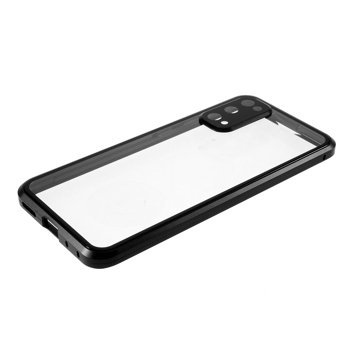 All-surrounding Magnetic Closure Tempered Glass Shell with Camera Covering for Samsung Galaxy S20 4G/S20 5G - Black